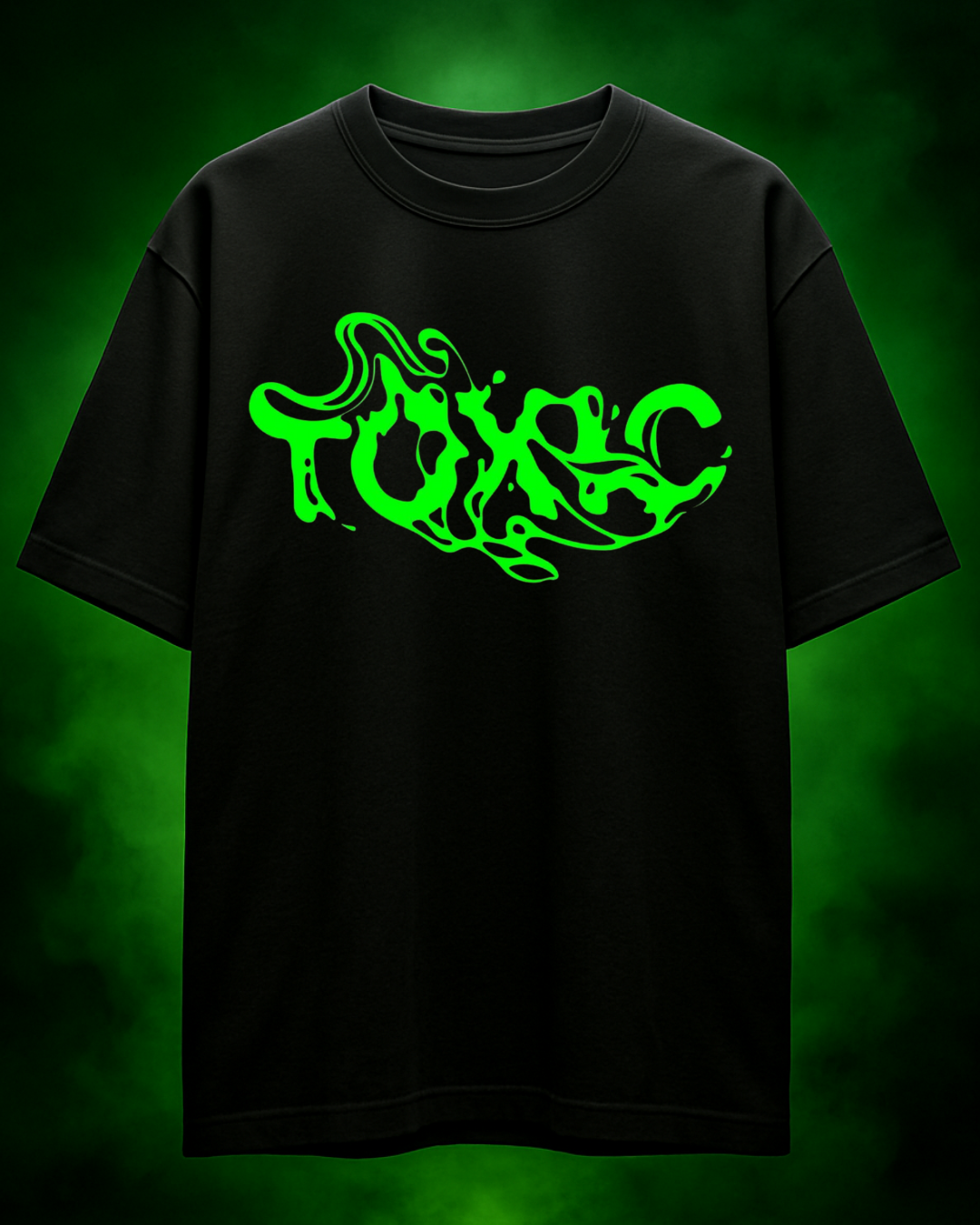 TOXIC Oversized T-Shirt - Neon Green Graphic Tee