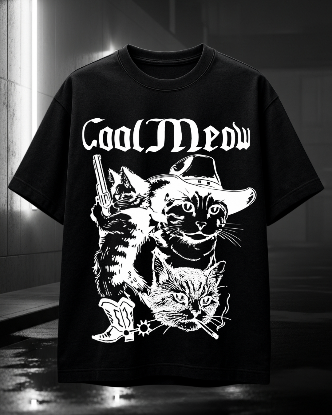 Cool Meow – Gangster Cats Oversized T-Shirt