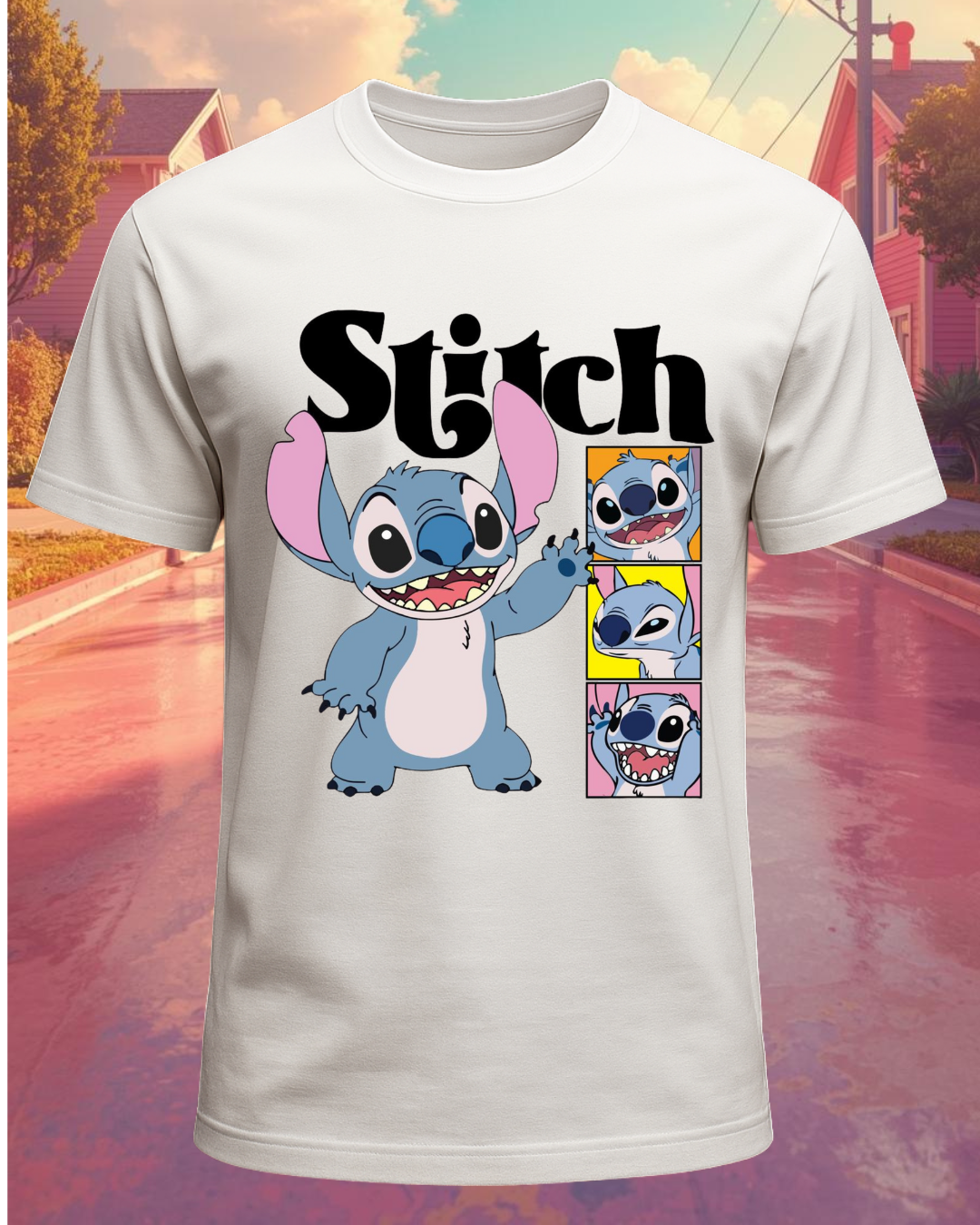 Stitch Graphic Printed T-Shirt | Cotton Lycra Blend | Regular Fit
