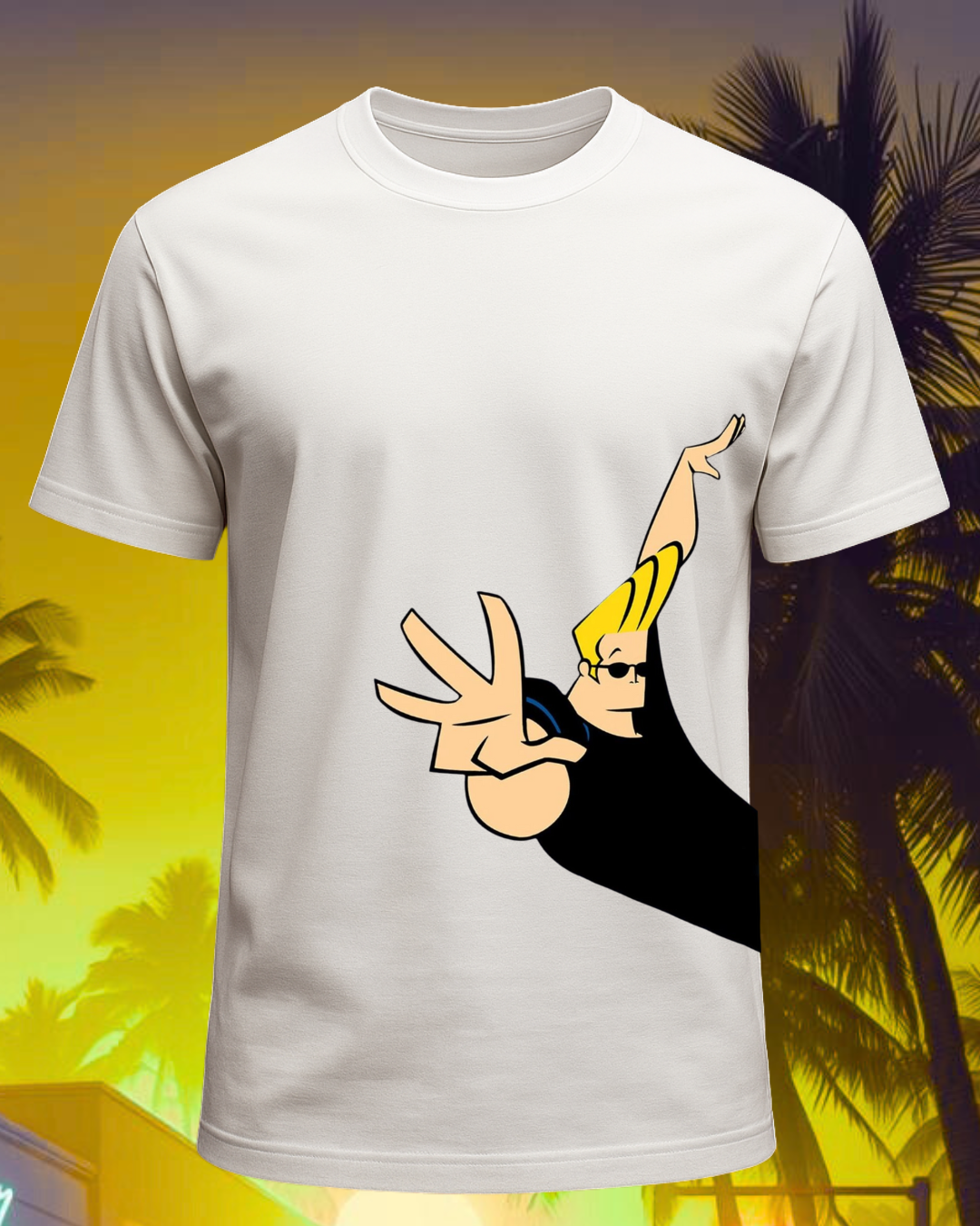 Johnny Bravo Graphic T-Shirt | Cotton Lycra Blend | Regular Fit