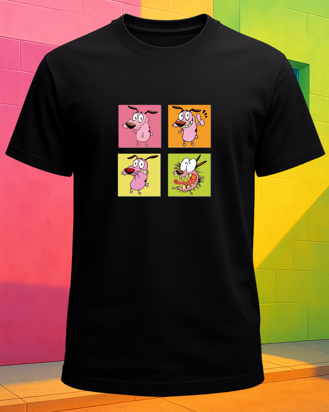 Courage the Cowardly Dog Pop Art Graphic Printed Regular T-Shirt