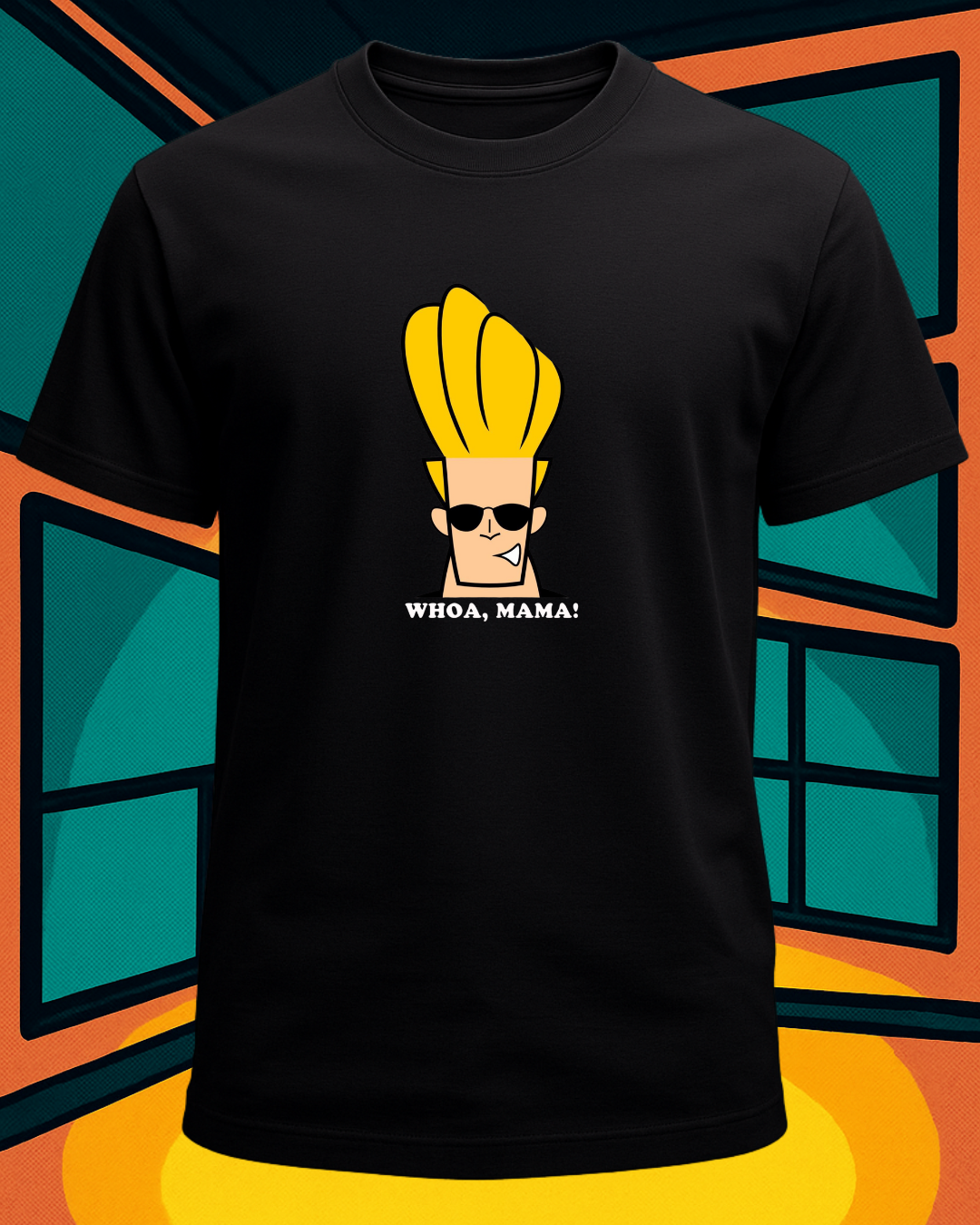 Johnny Bravo "Whoa, Mama!" Graphic Printed Regular T-Shirt