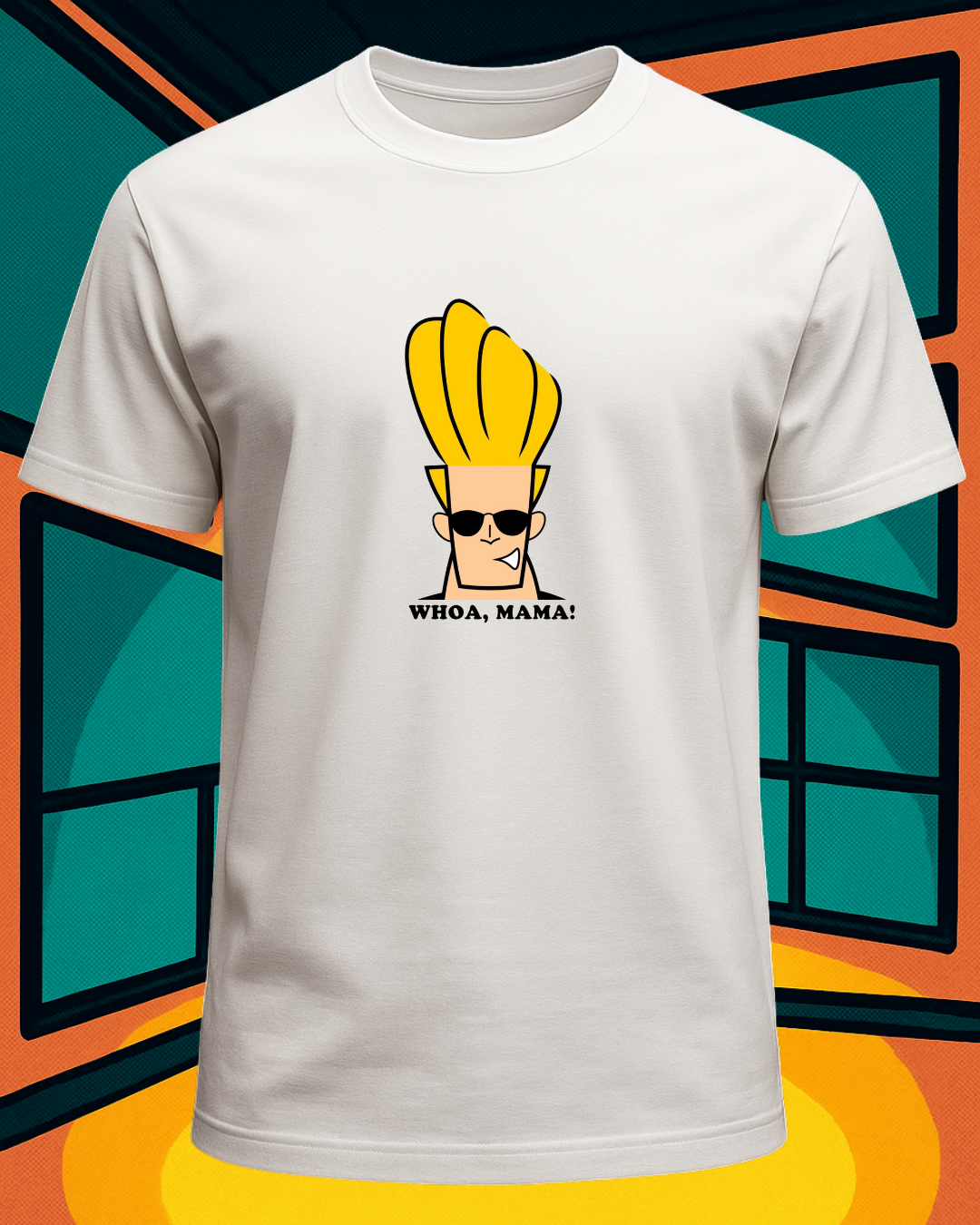 Johnny Bravo "Whoa, Mama!" Graphic Printed Regular T-Shirt