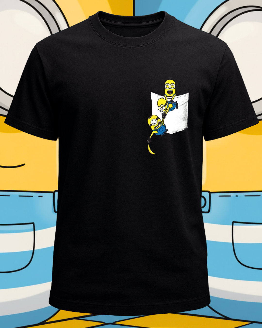 Minions Pocket Peek Graphic Printed Regular T-Shirt
