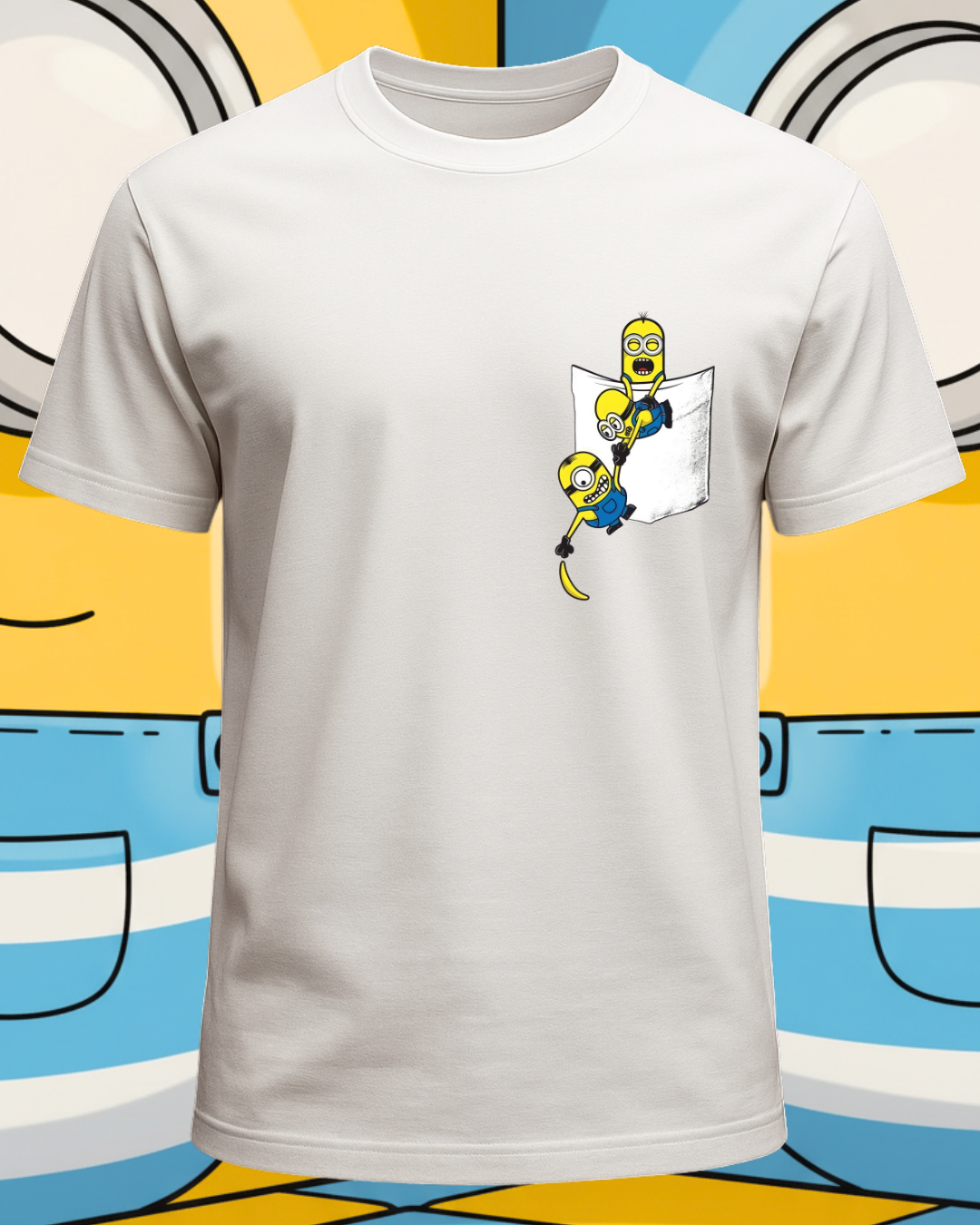 Minions Pocket Peek Graphic Printed Regular T-Shirt