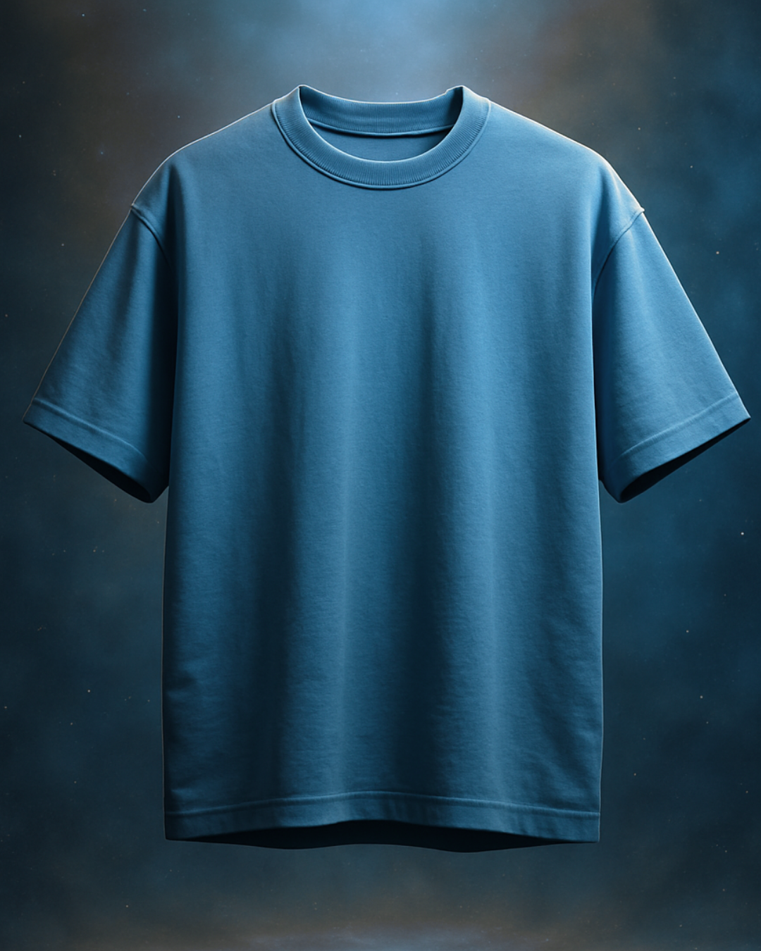 Cyan Blue - Plain 240 GSM Oversized Tee