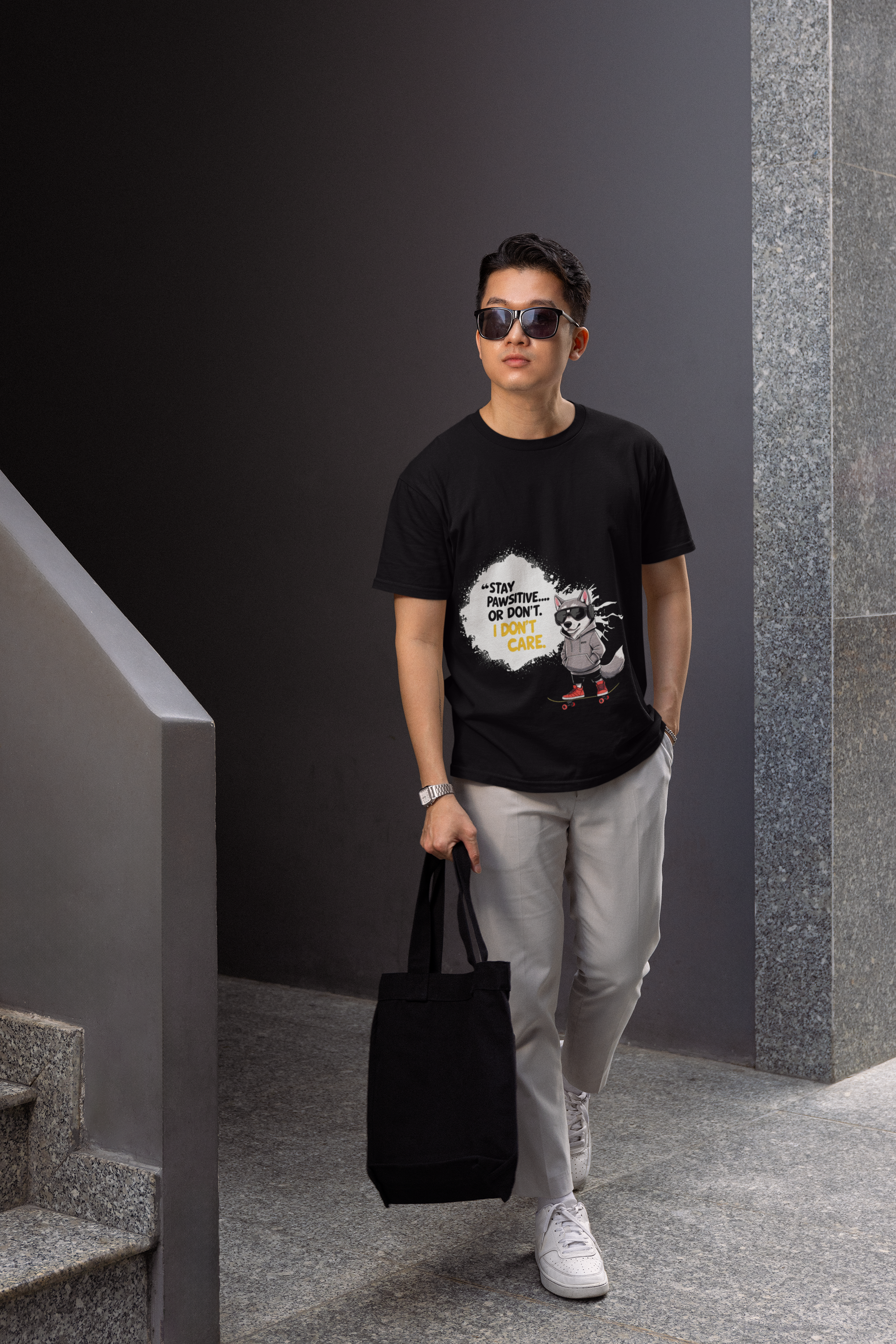 Stay Pawsitive Men T-Shirt