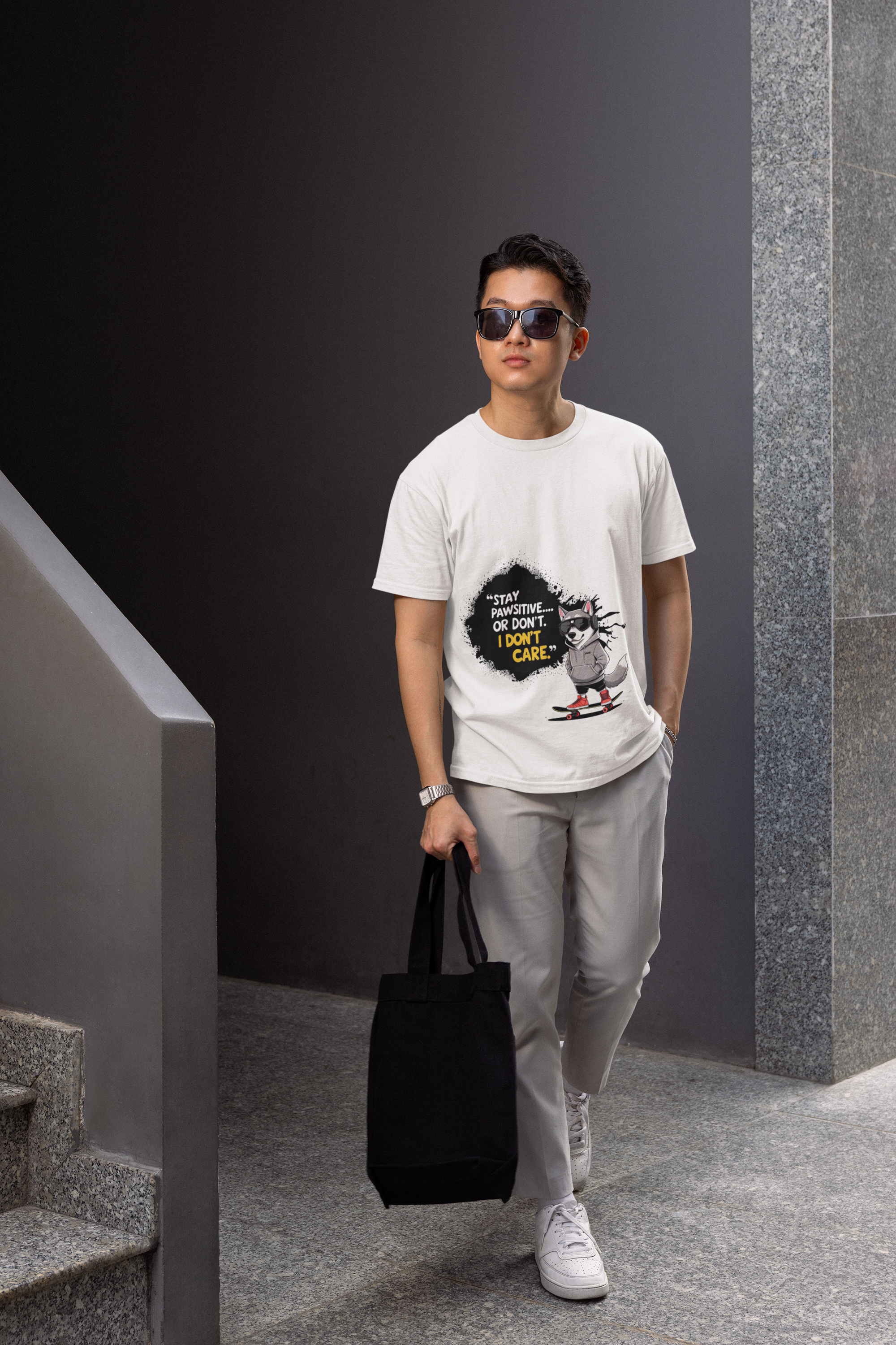 Stay Pawsitive Men T-Shirt