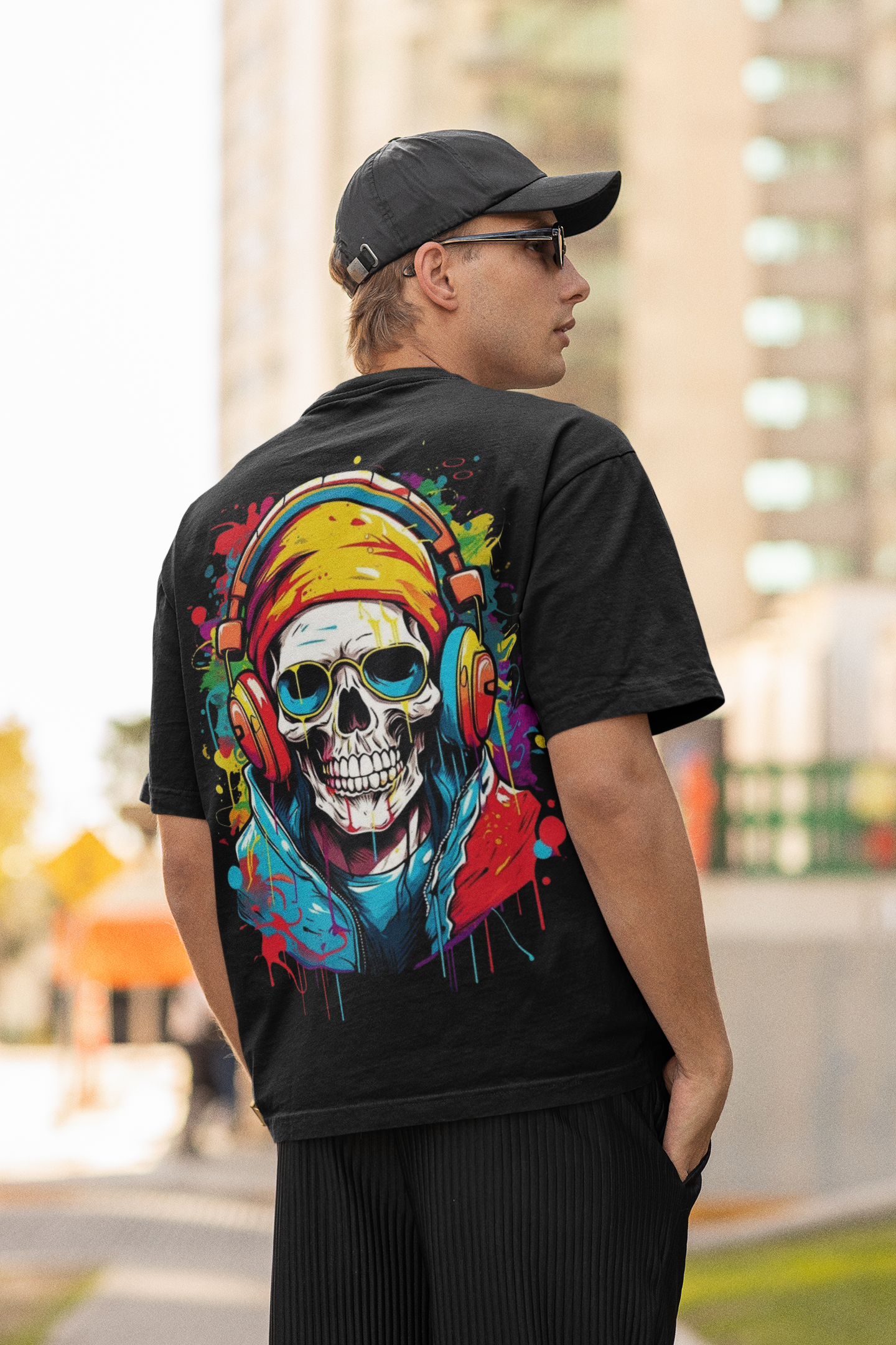 Unisex Cool Skull Oversized Tee - 240 GSM