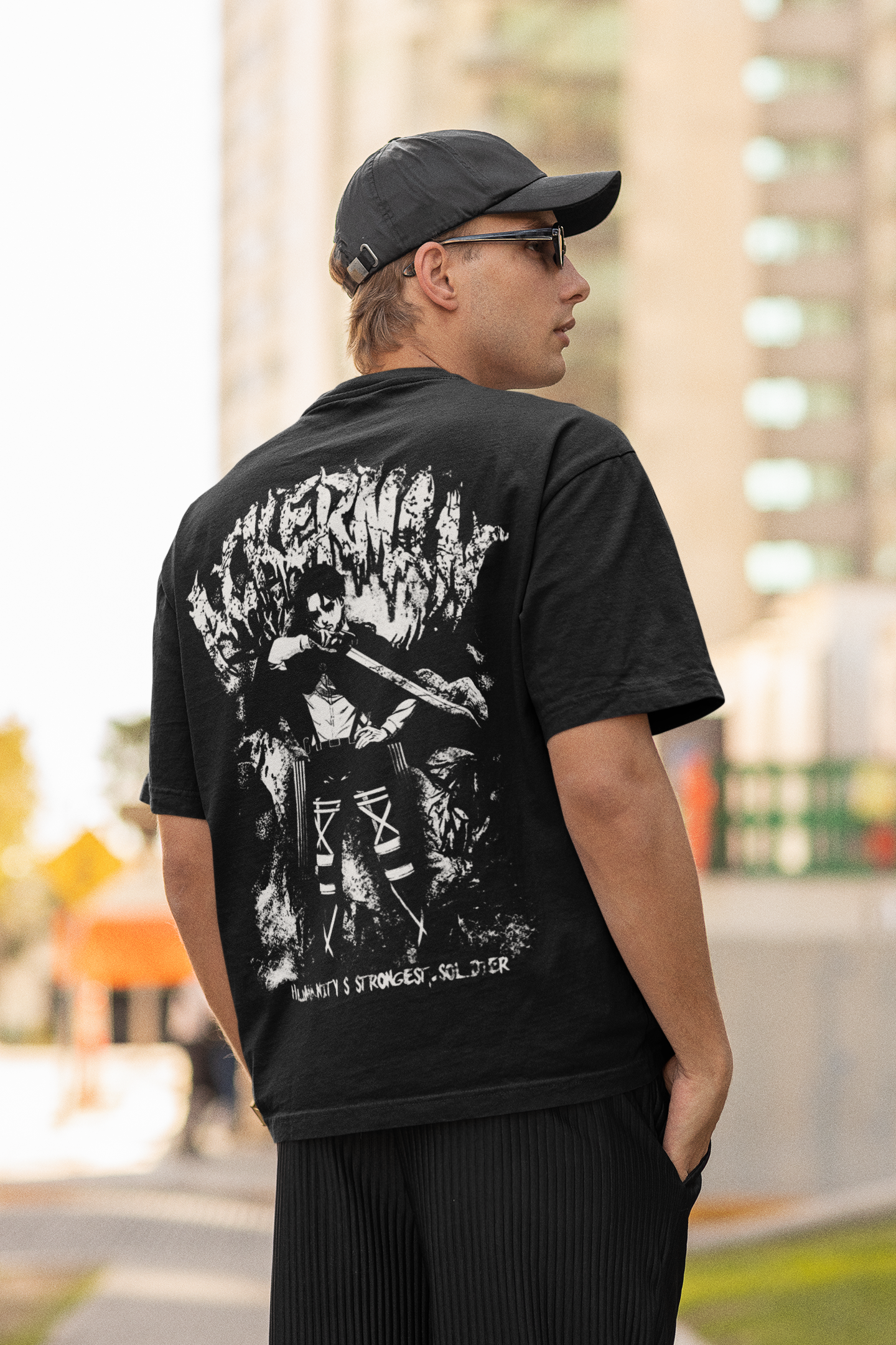 Premium Levi Ackerman French Terry Oversized Tee - 240 GSM