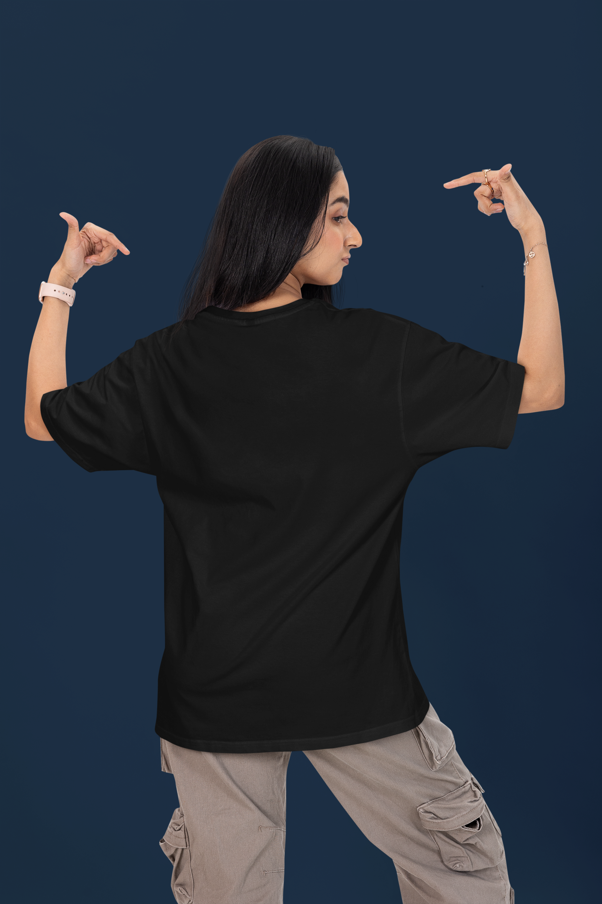 Black - Plain 240 GSM Oversized Tee