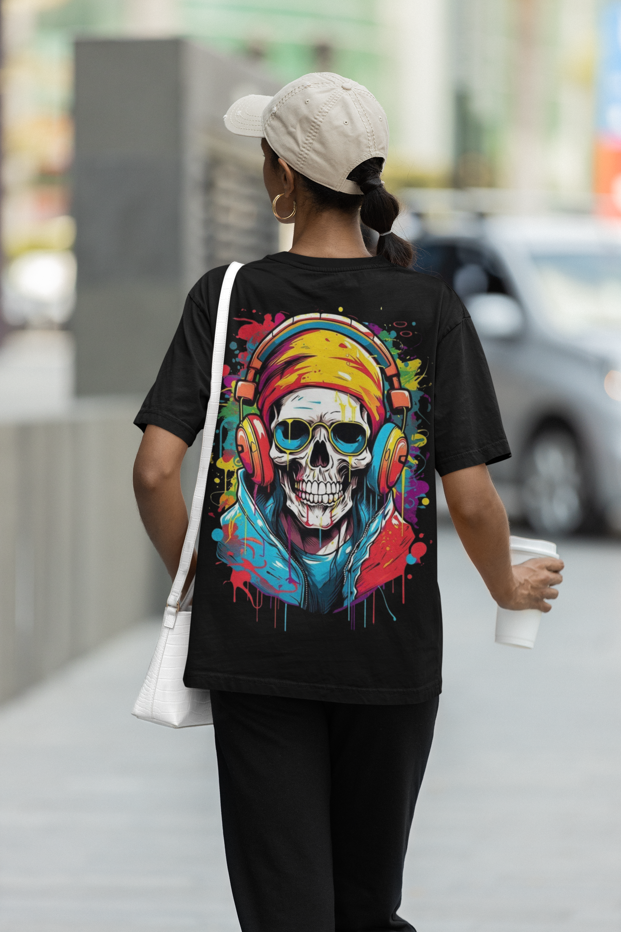 Unisex Cool Skull Oversized Tee - 240 GSM