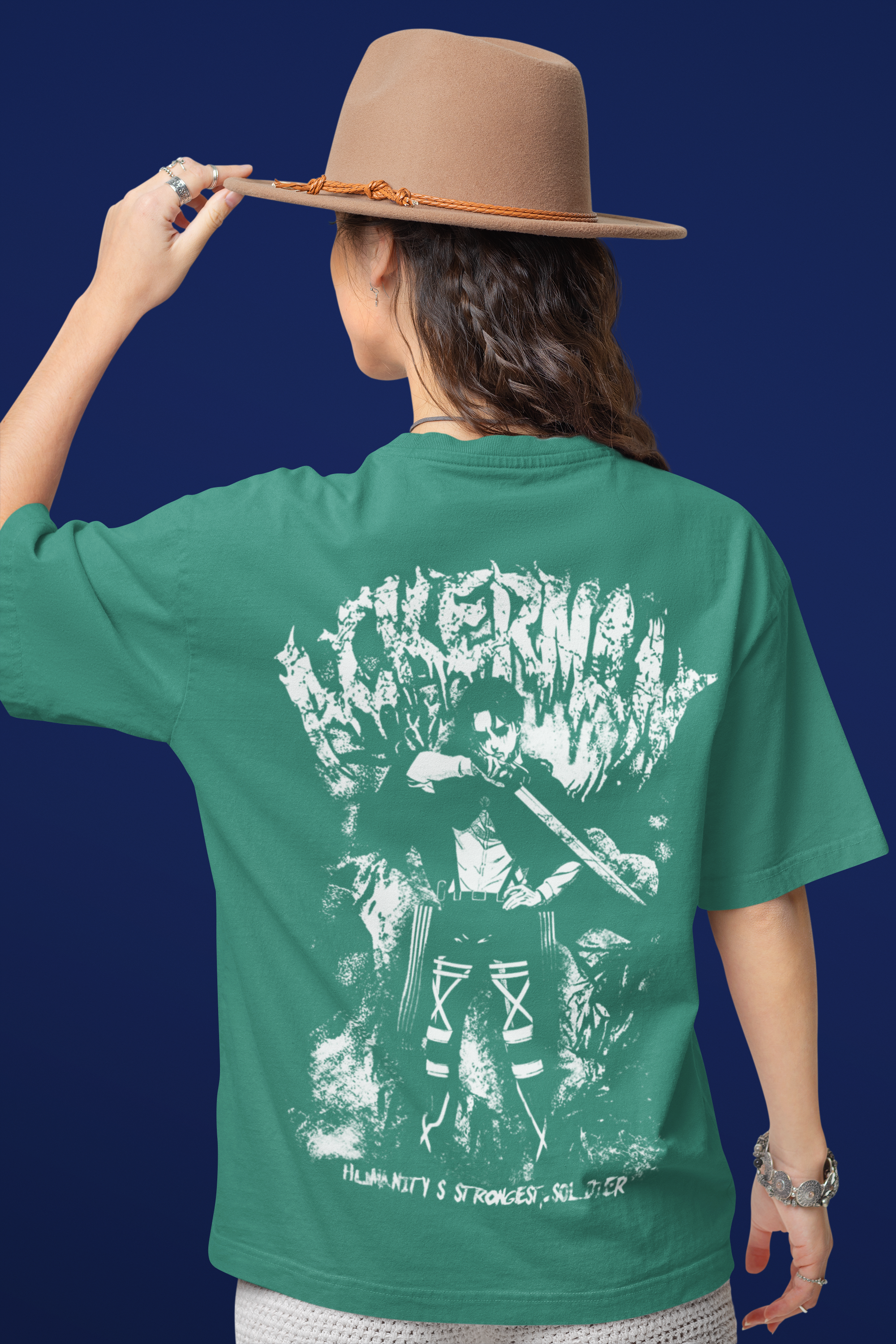 Premium Levi Ackerman French Terry Oversized Tee - 240 GSM