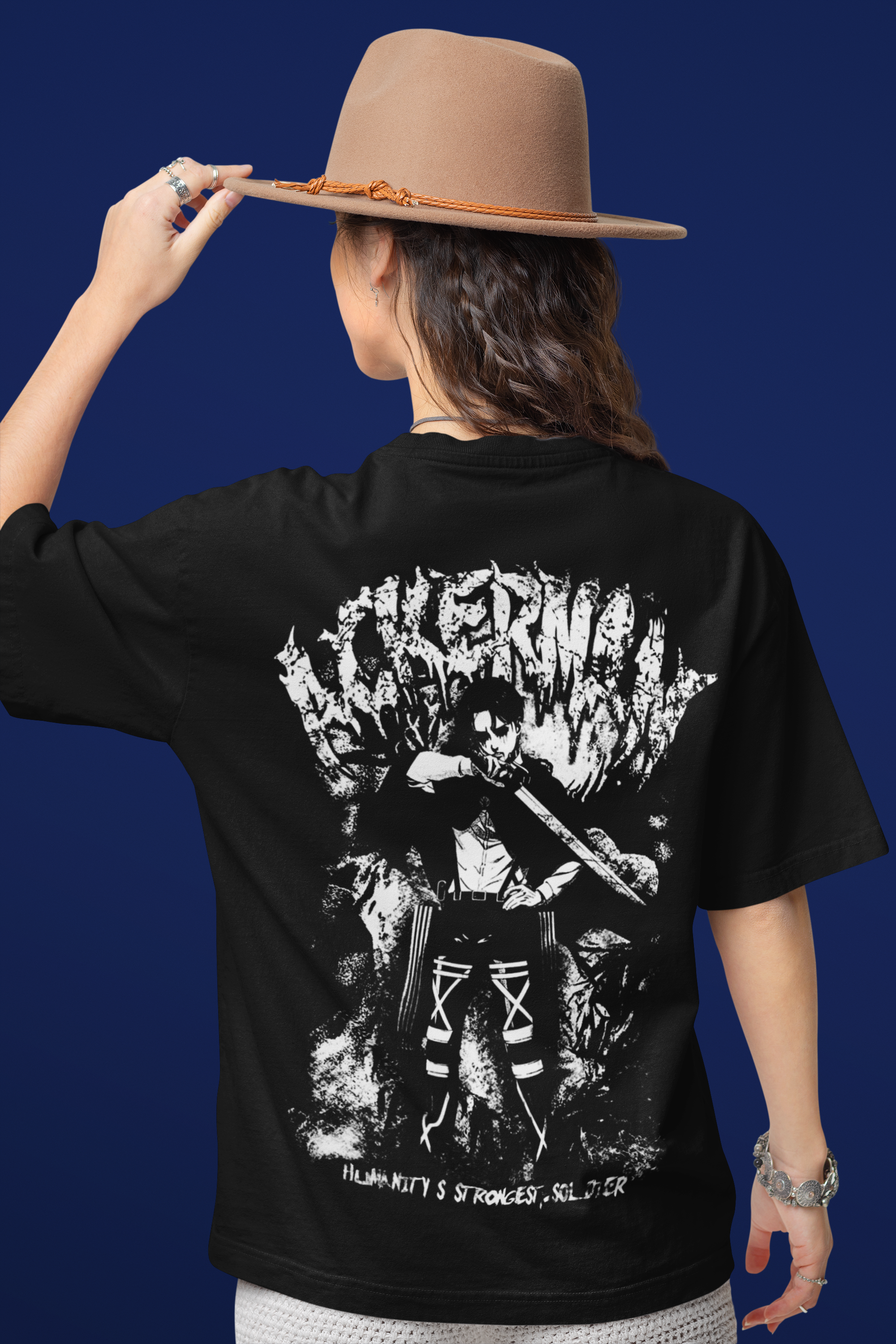 Premium Levi Ackerman French Terry Oversized Tee - 240 GSM