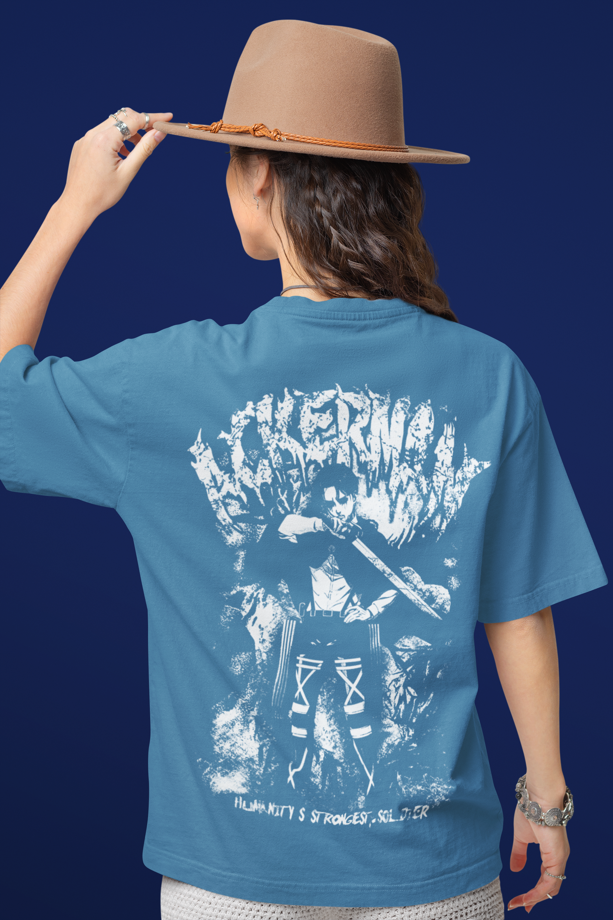 Premium Levi Ackerman French Terry Oversized Tee - 240 GSM