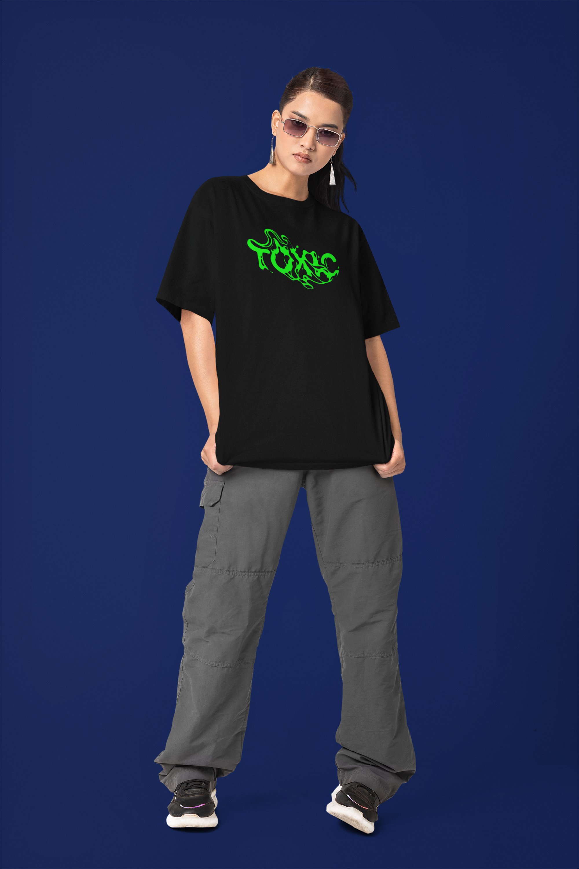 TOXIC Oversized T-Shirt - Neon Green Graphic Tee