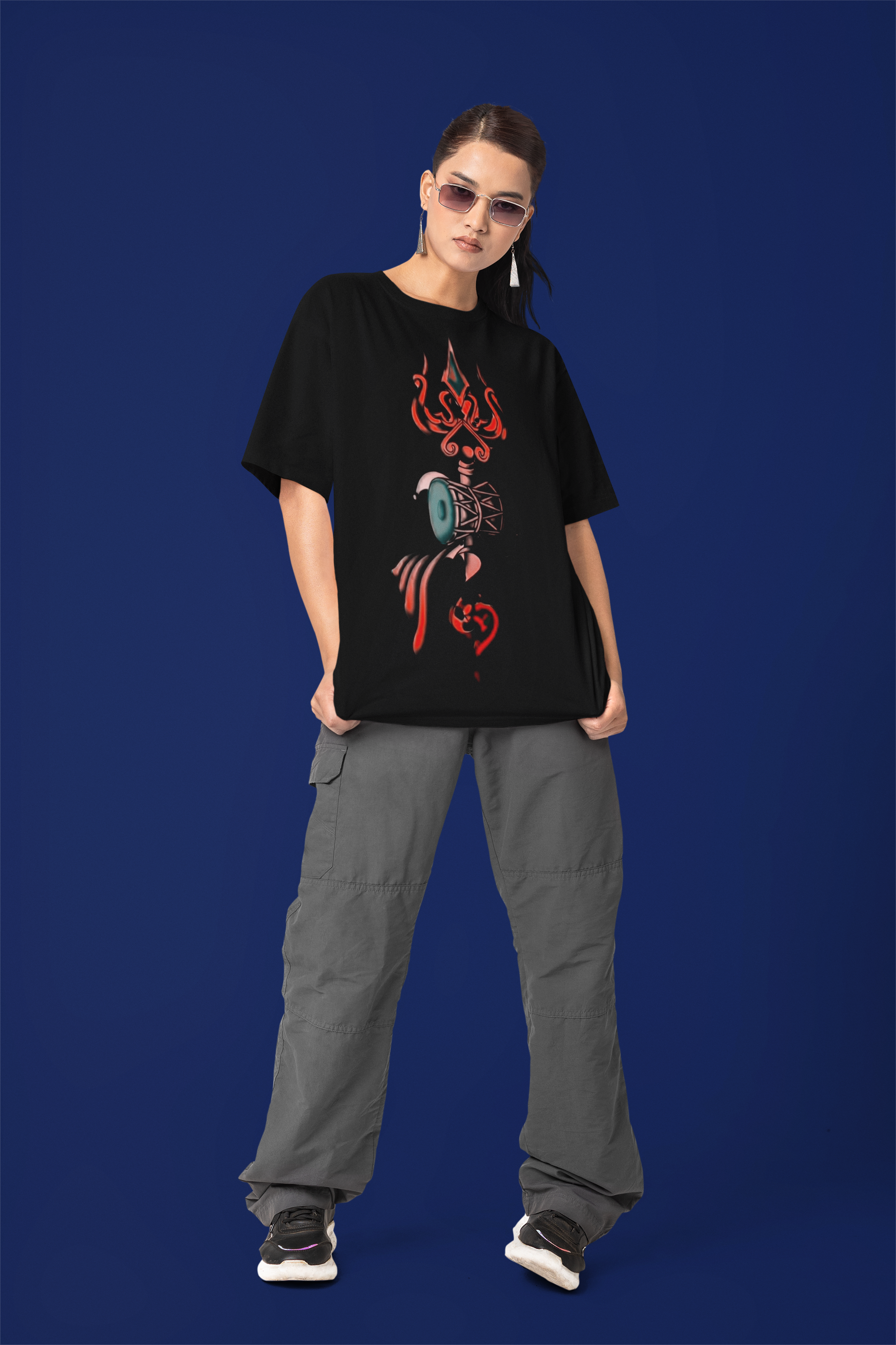 Bholenath Damru – Trishul Divine Oversized T-Shirt