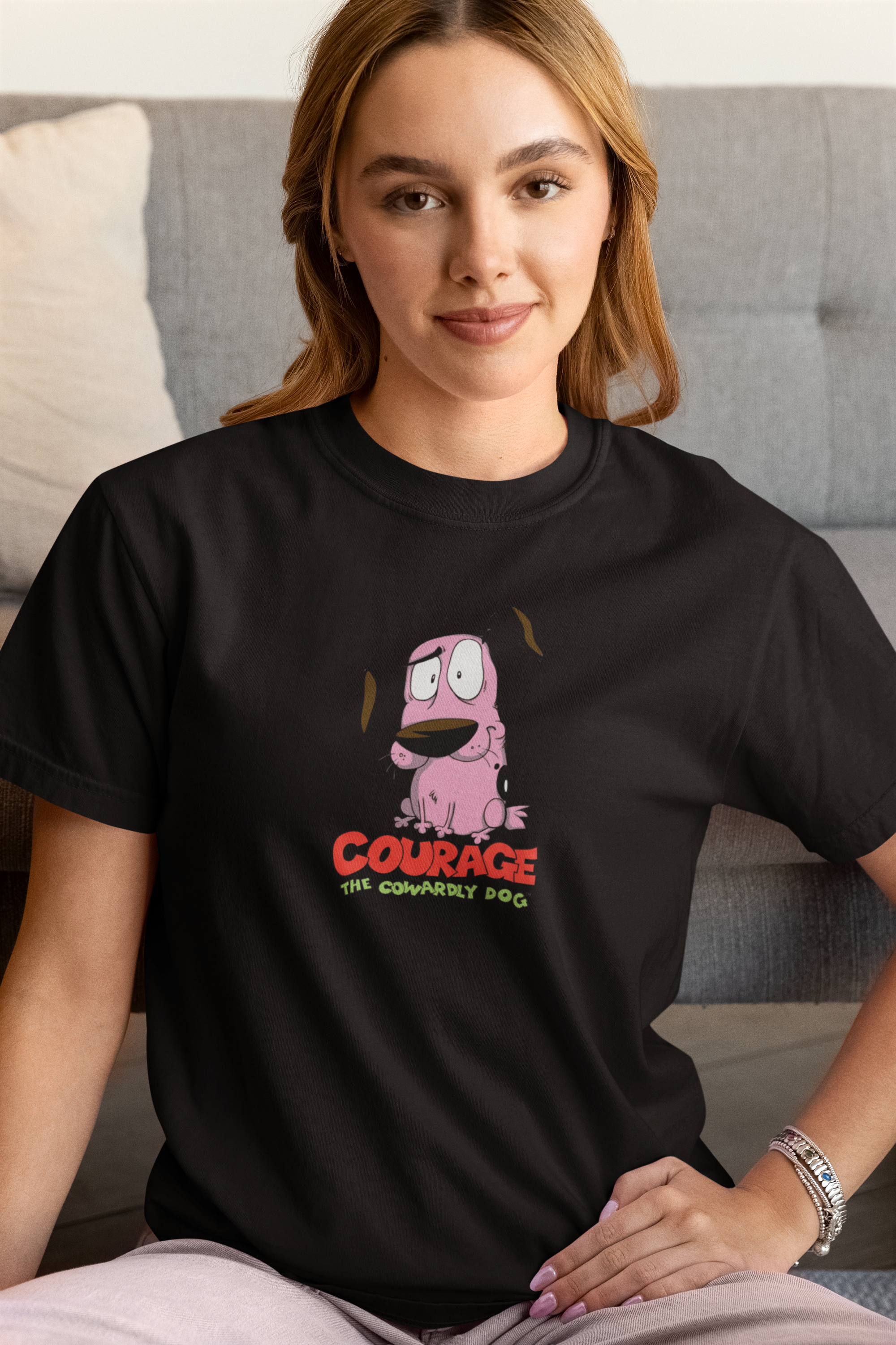 Courage the Cowardly Dog Graphic Printed Regular T-Shirt