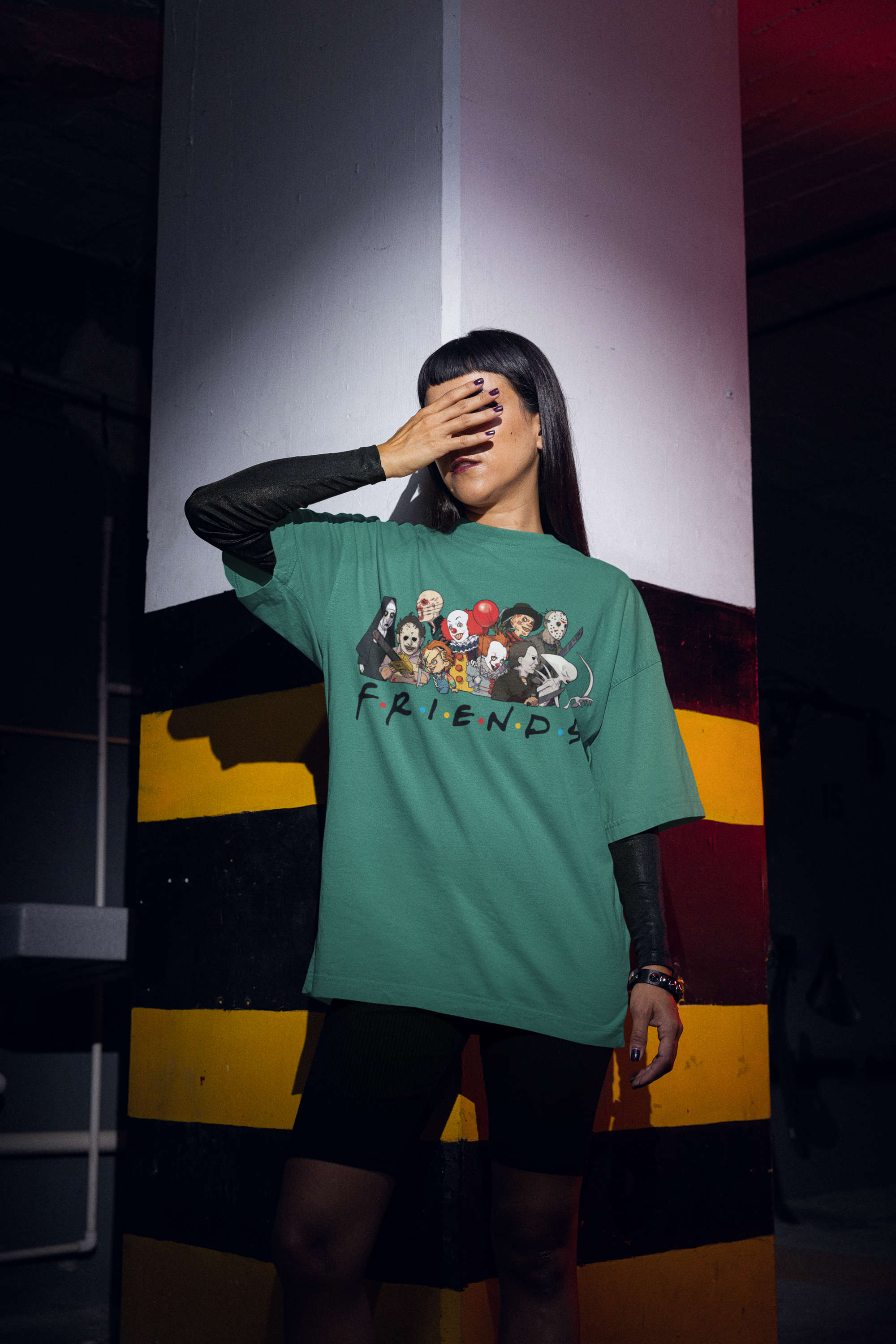 Premium Unisex Horror Friends Oversized Tee - 240 GSM