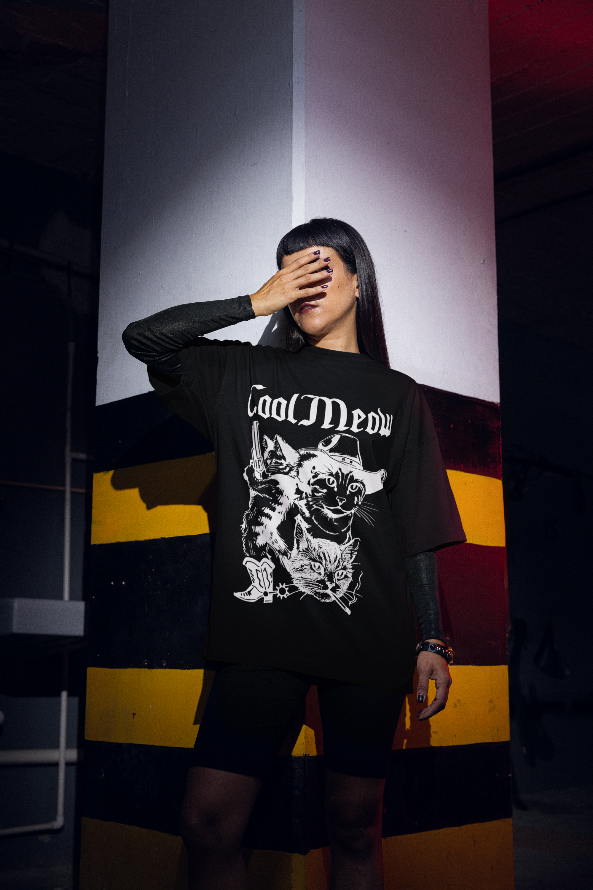 Cool Meow – Gangster Cats Oversized T-Shirt