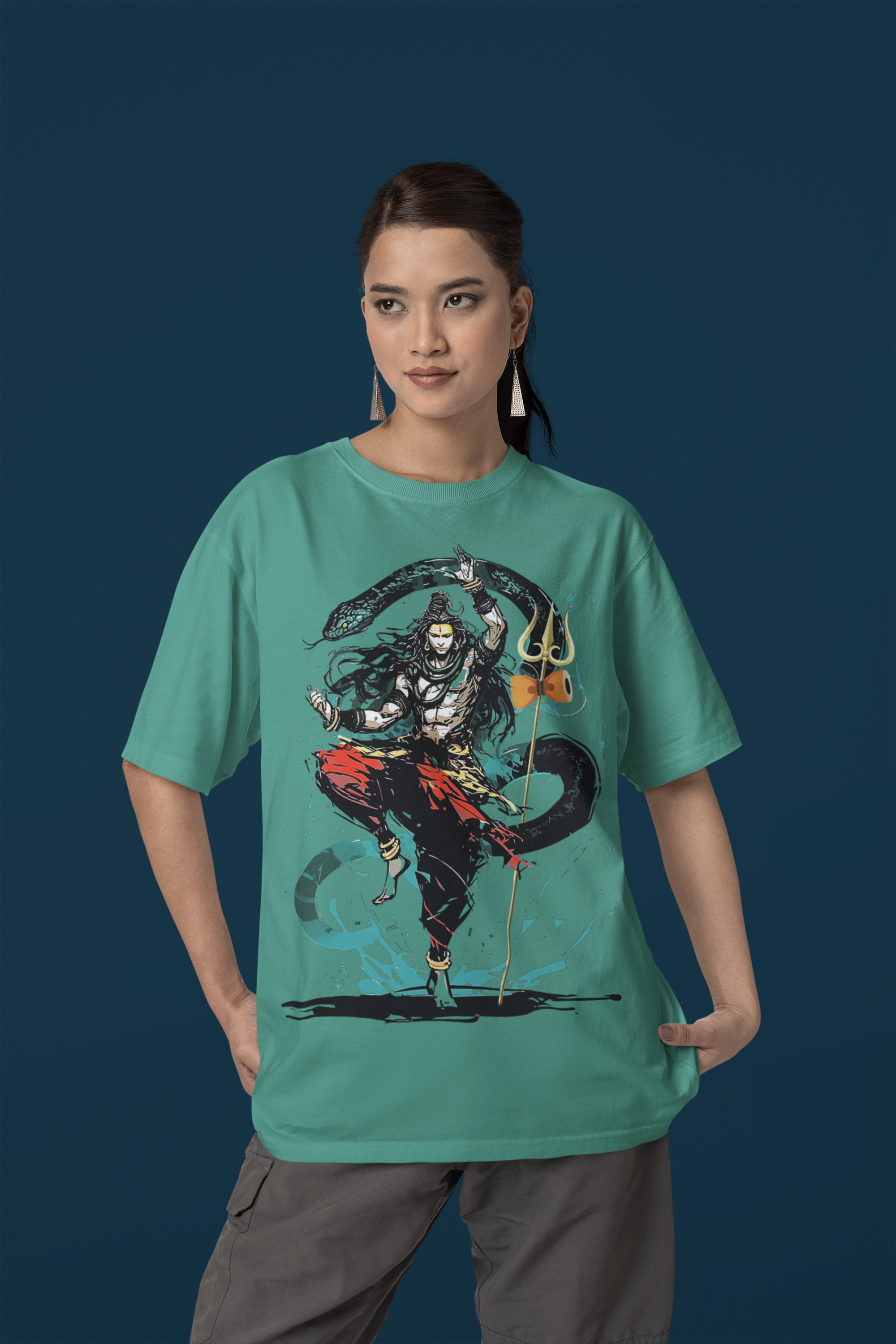 Premium Shiva Ji French Terry Oversized Tee - 240 GSM