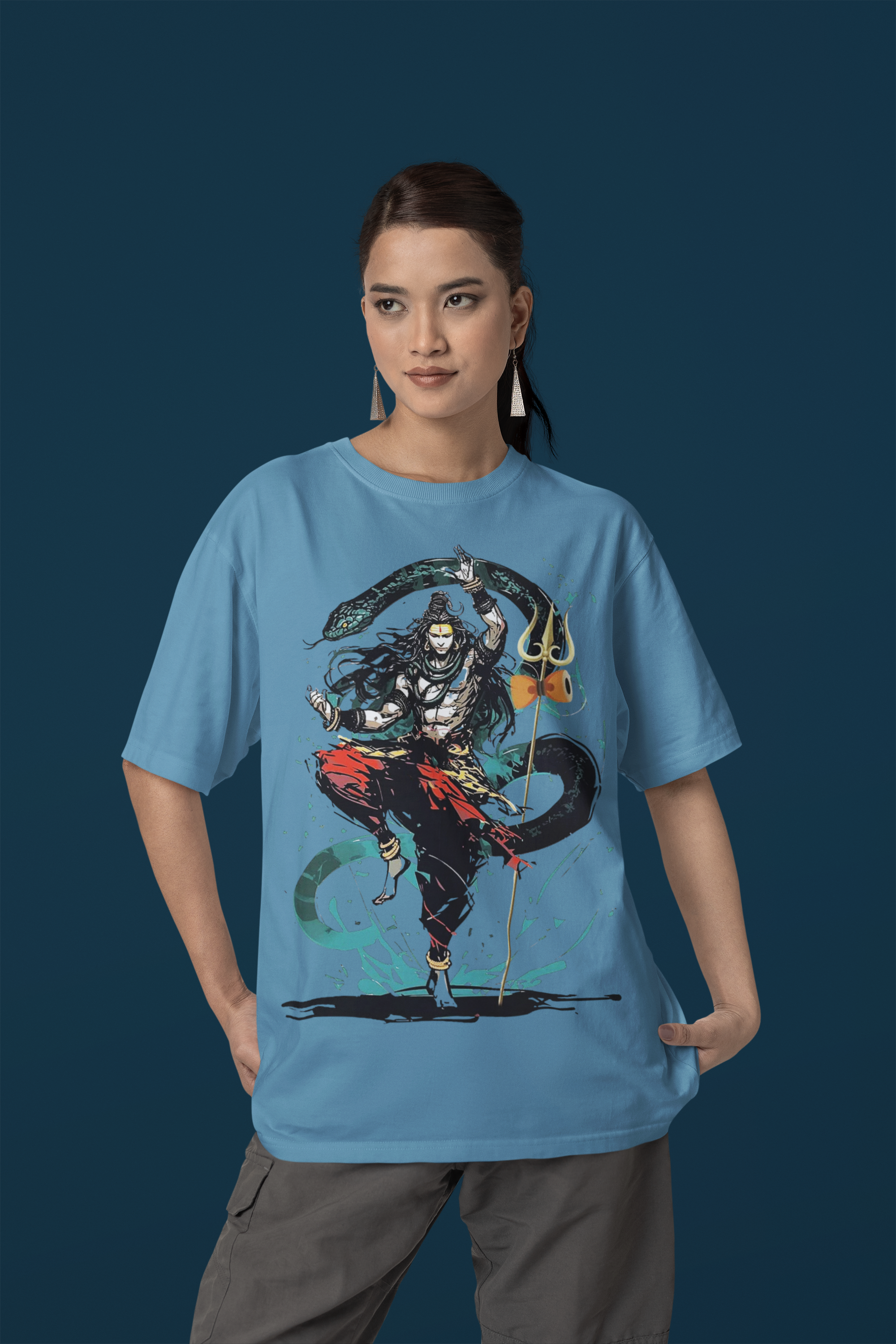 Premium Shiva Ji French Terry Oversized Tee - 240 GSM