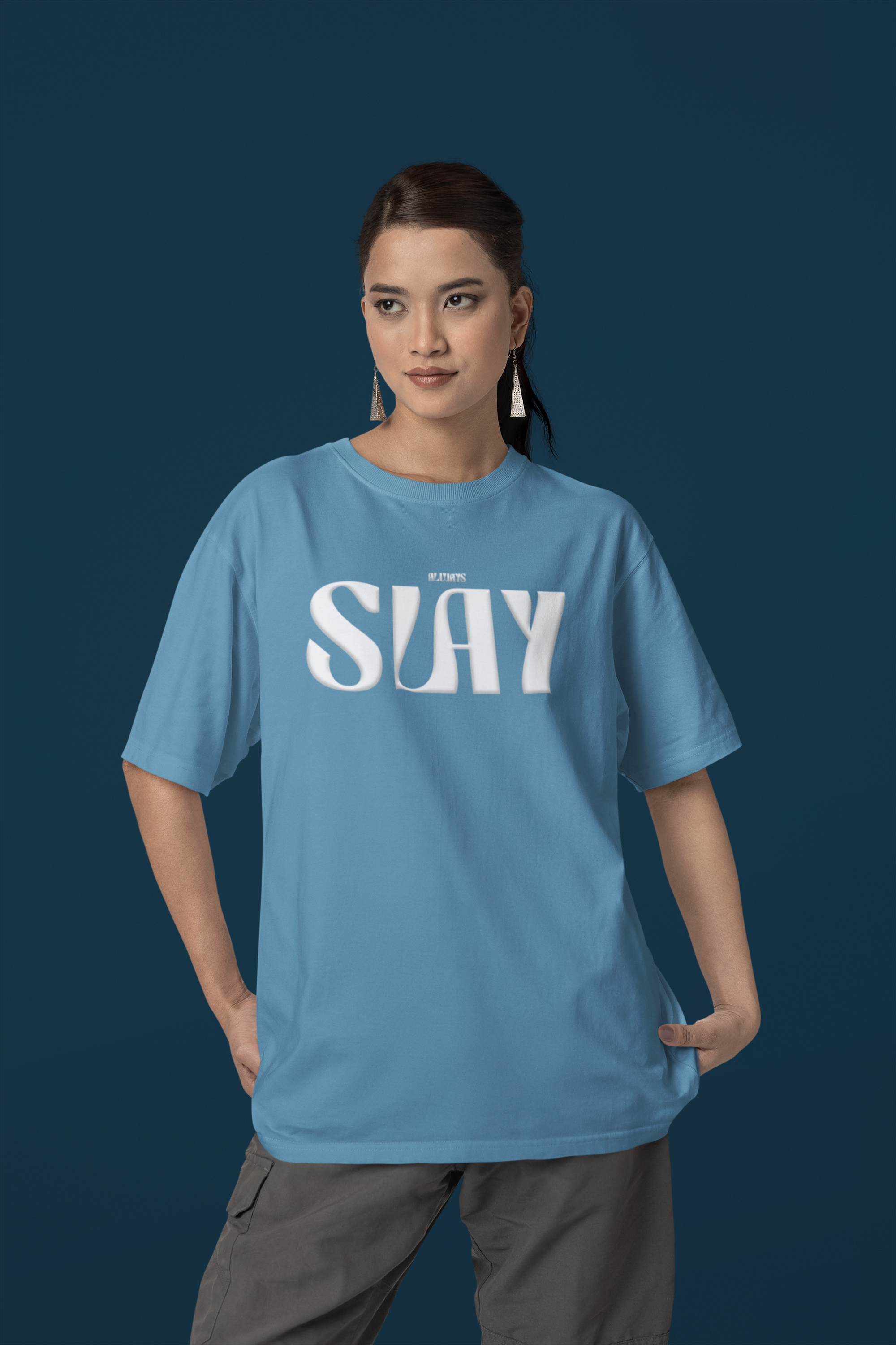 Always Slay Oversized Graphic Printed T-Shirt