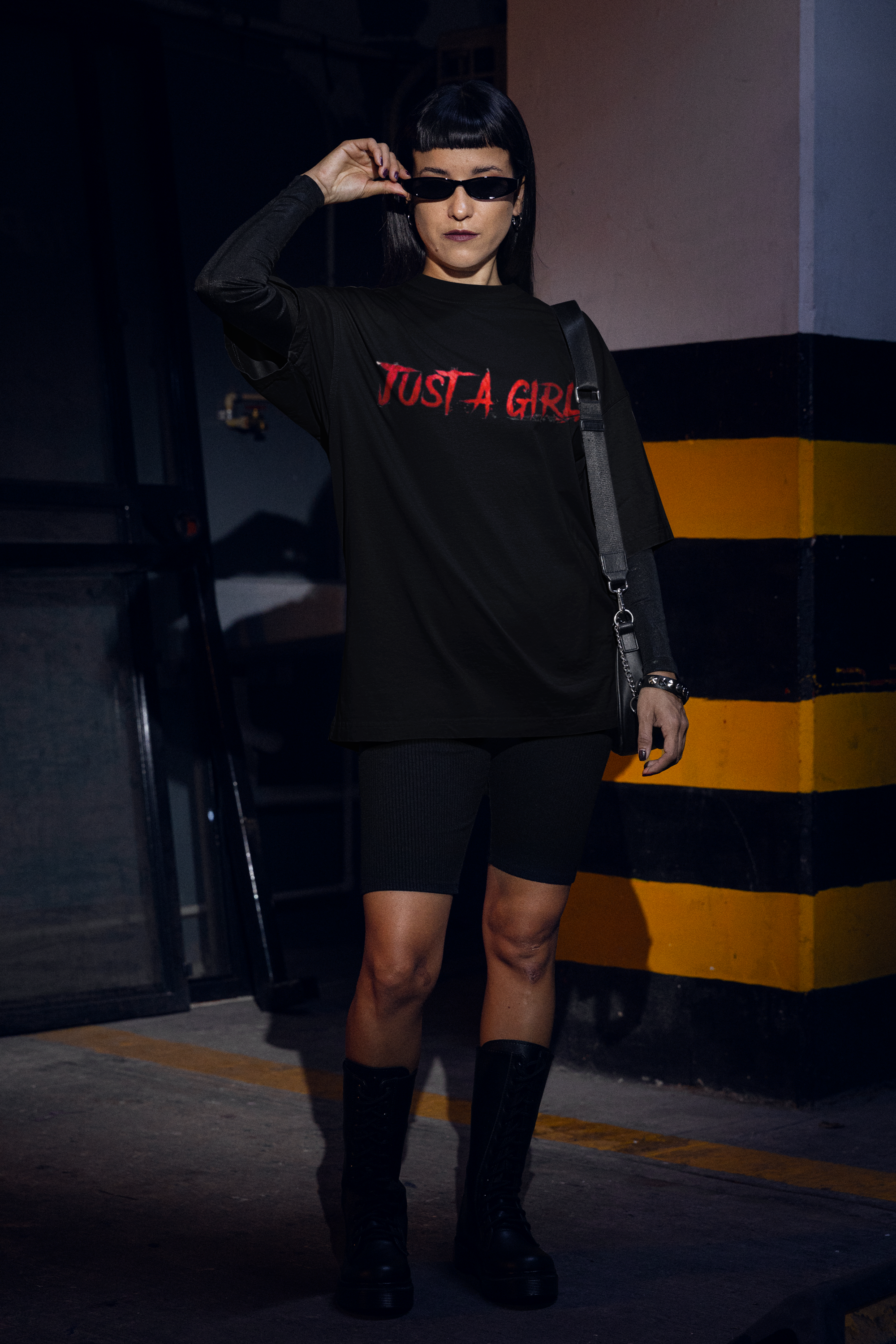 Premium Women's Just A Girl Oversized Tee - 240 GSM