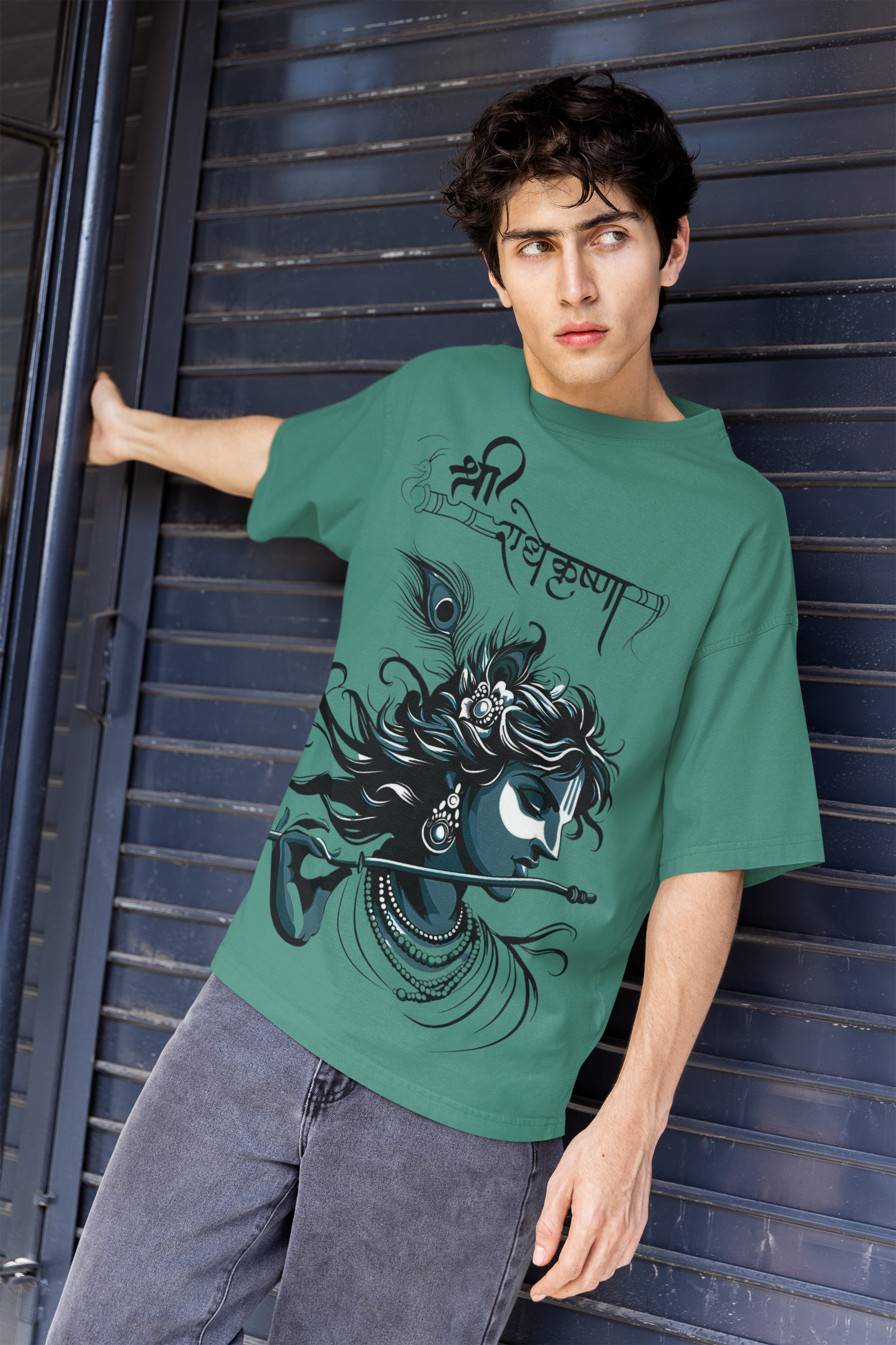Shree Radhekrishna – Divine Love Oversized T-Shirt