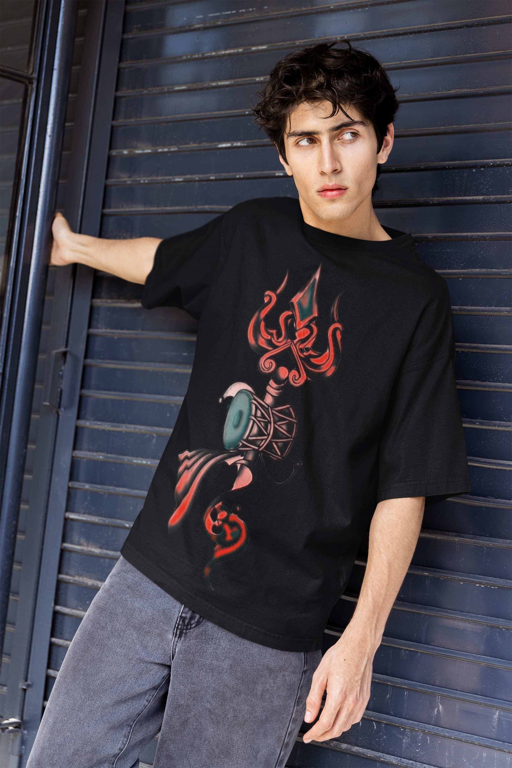 Bholenath Damru – Trishul Divine Oversized T-Shirt