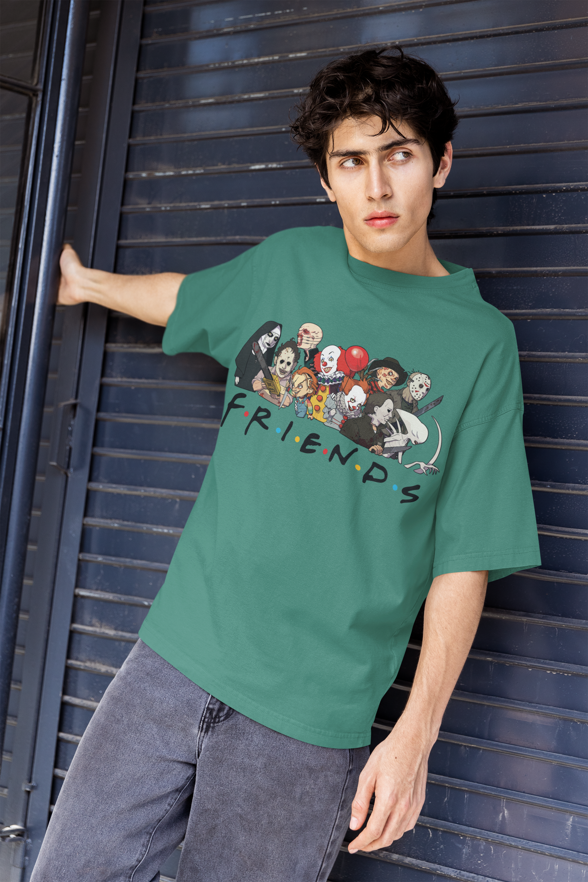 Premium Unisex Horror Friends Oversized Tee - 240 GSM