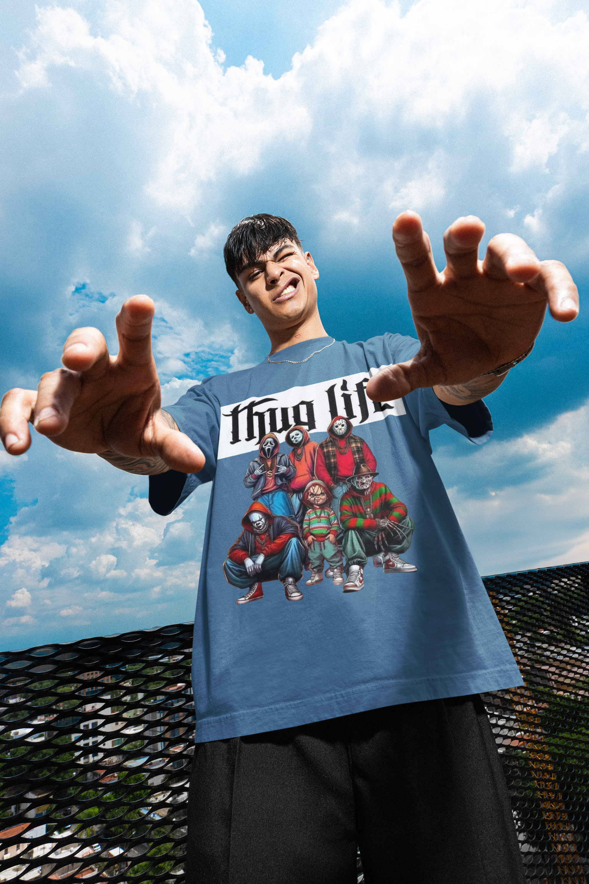Premium Thug Life French Terry Oversized Tee - 240 GSM