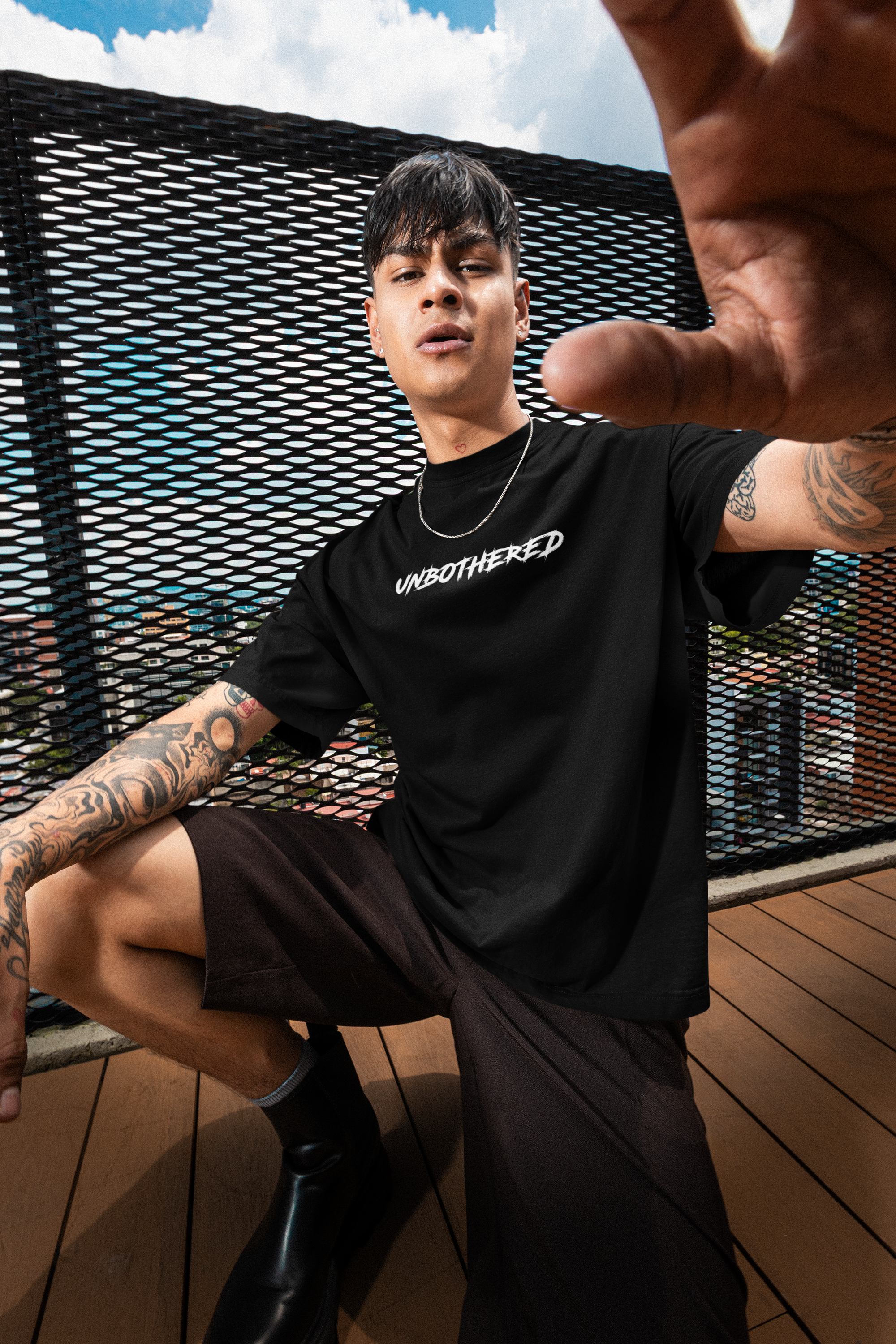 Unbothered Graffiti Typography Oversized Graphic Printed T-Shirt