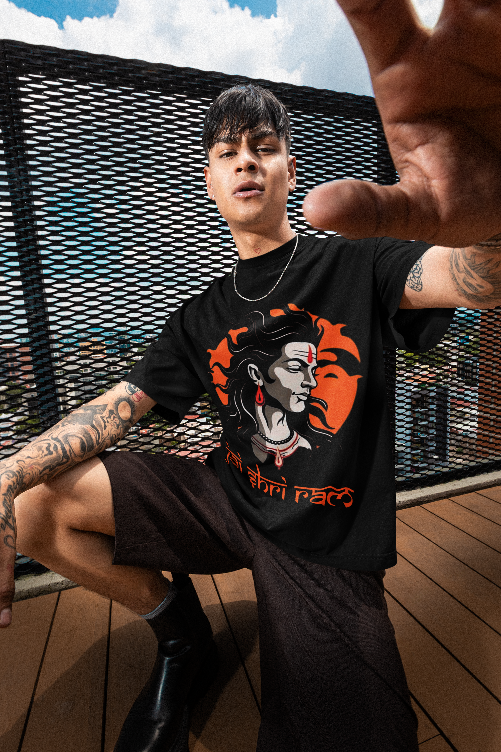 Jai Shri Ram Portrait Oversized T-Shirt