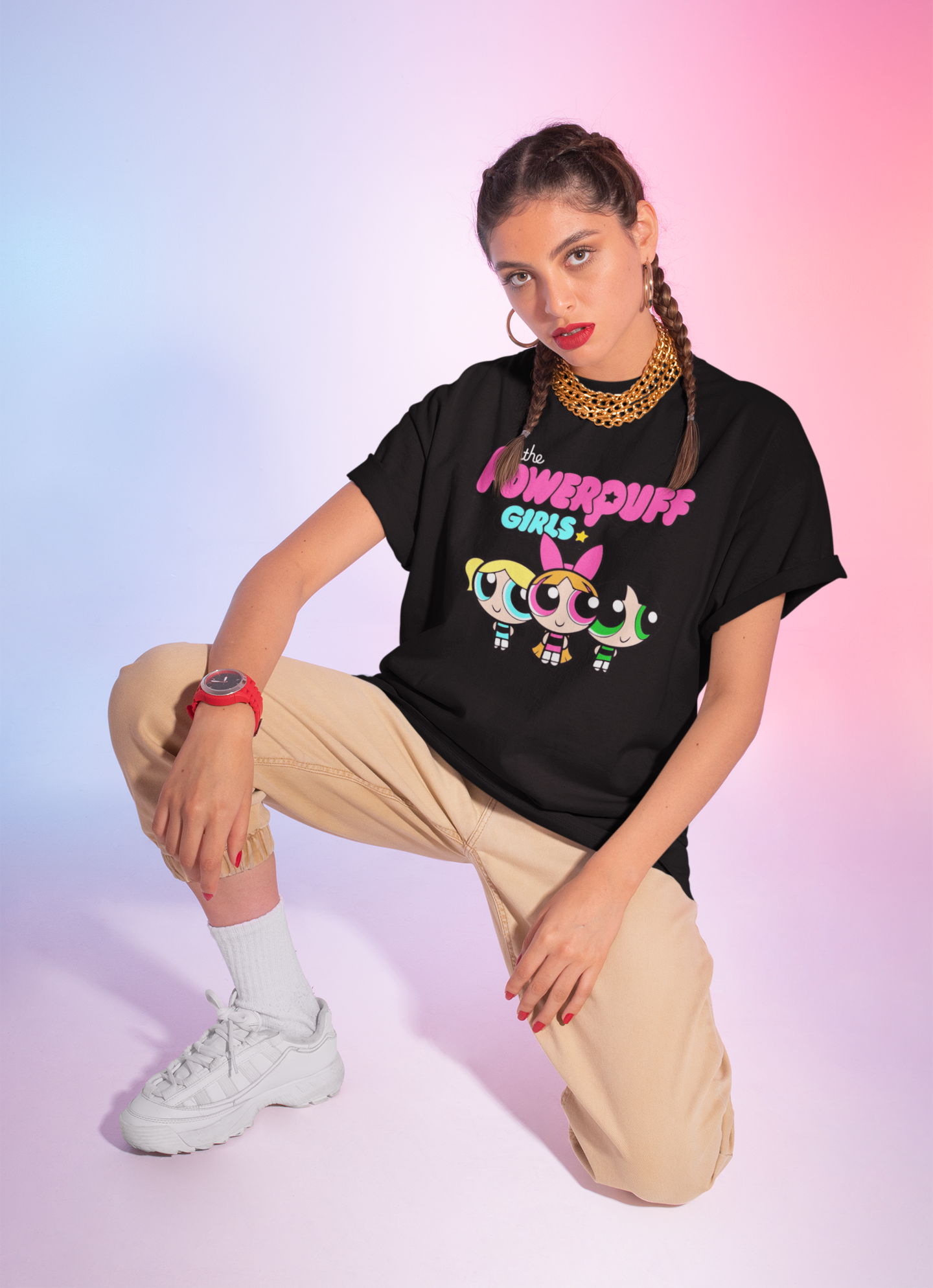 The Powerpuff Girls Graphic T-Shirt | Cotton Lycra Blend | Regular Fit