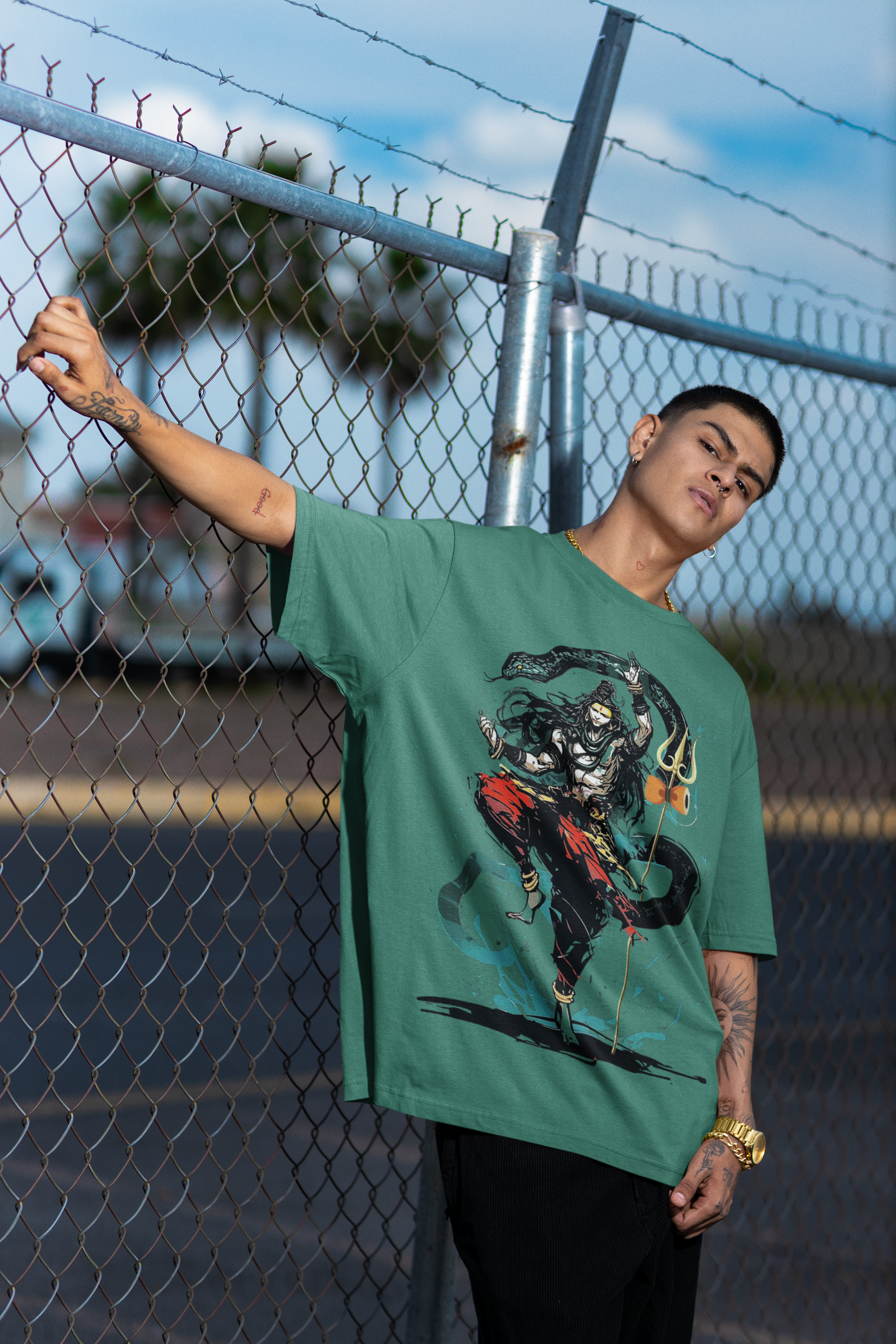 Premium Shiva Ji French Terry Oversized Tee - 240 GSM