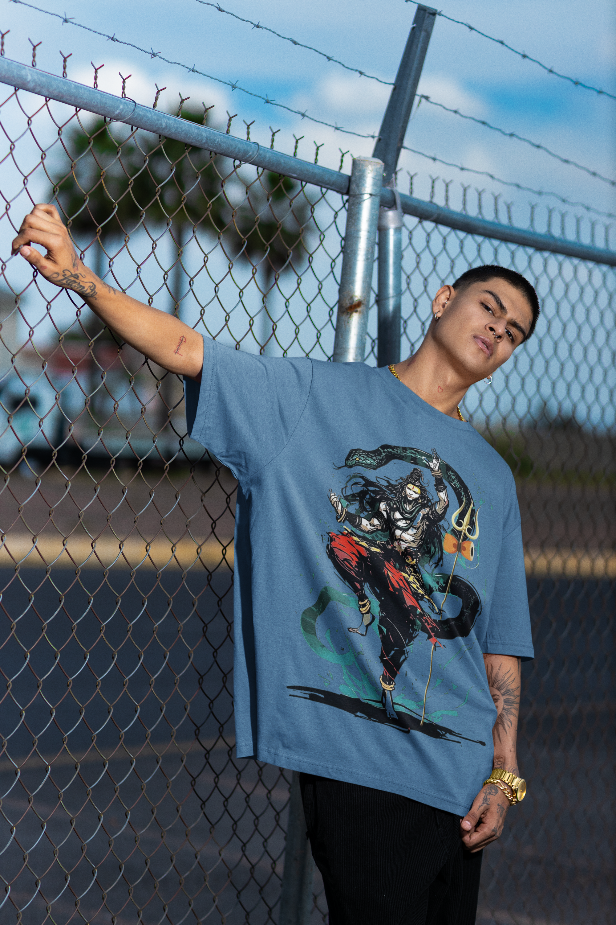 Premium Shiva Ji French Terry Oversized Tee - 240 GSM