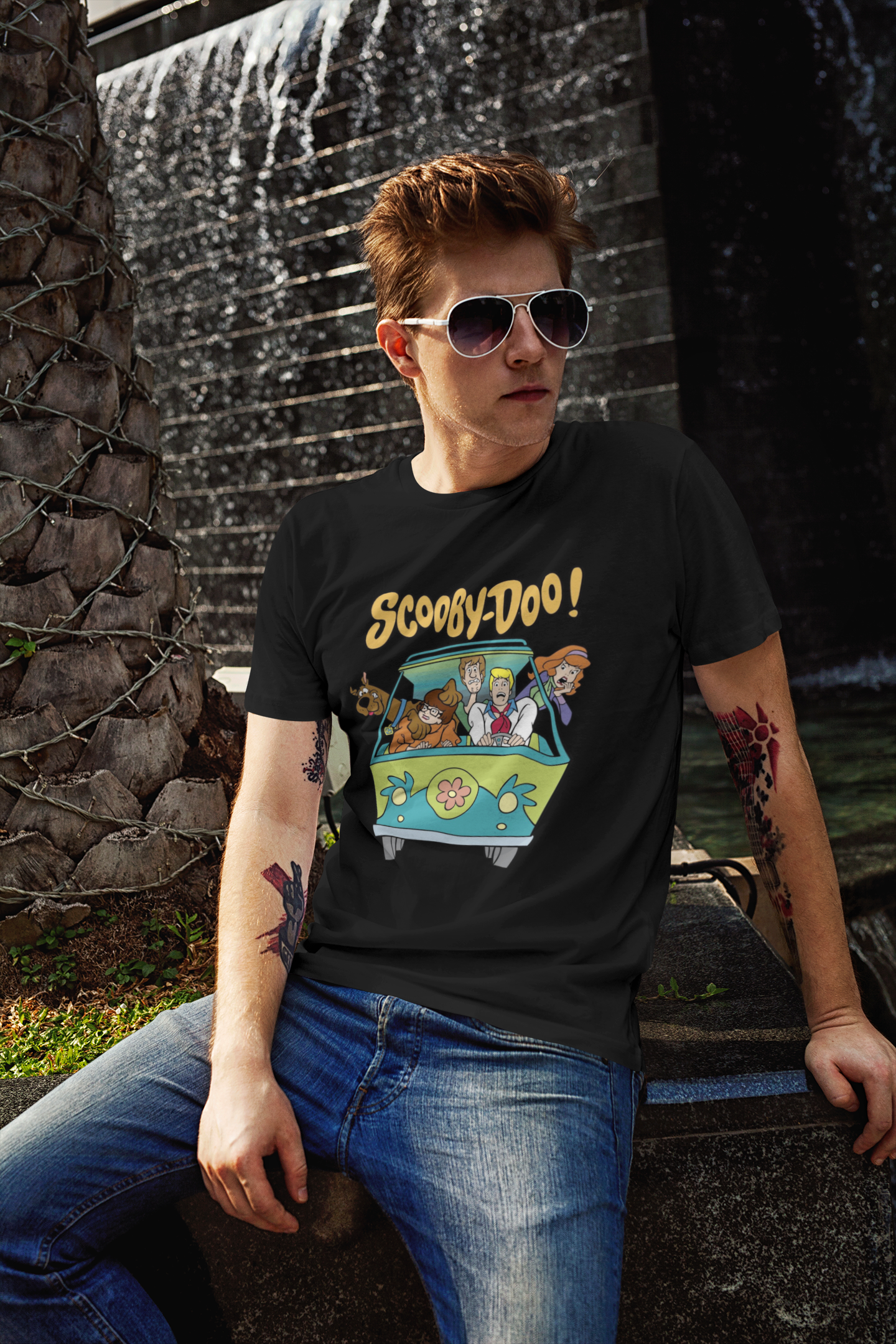 Scooby-Doo Mystery Machine Graphic T-Shirt | Cotton Lycra Blend | Regular Fit