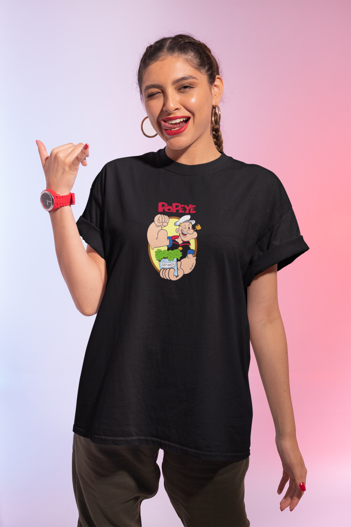 Popeye the Sailor Man Graphic Printed Regular T-Shirt