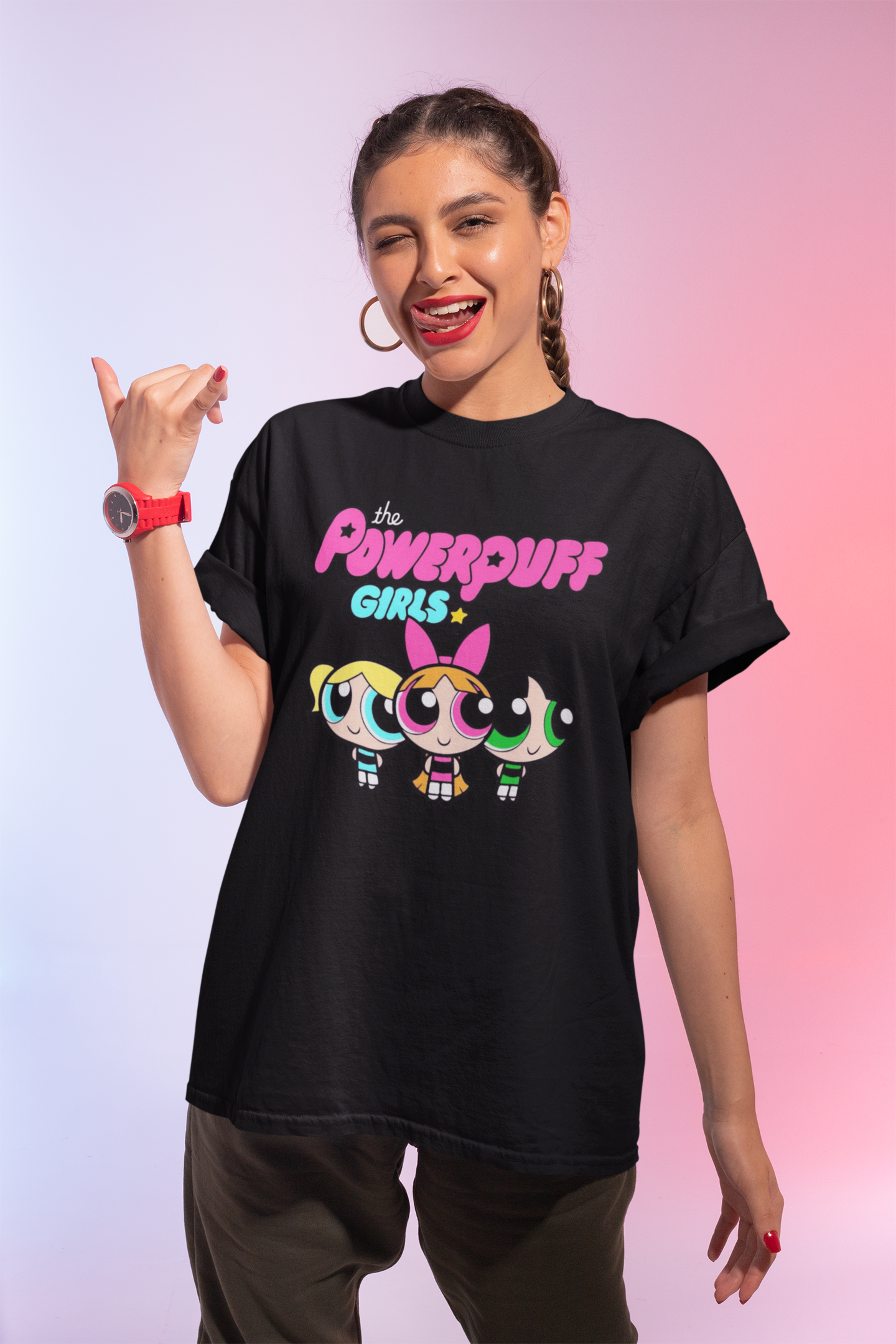 The Powerpuff Girls Graphic T-Shirt | Cotton Lycra Blend | Regular Fit